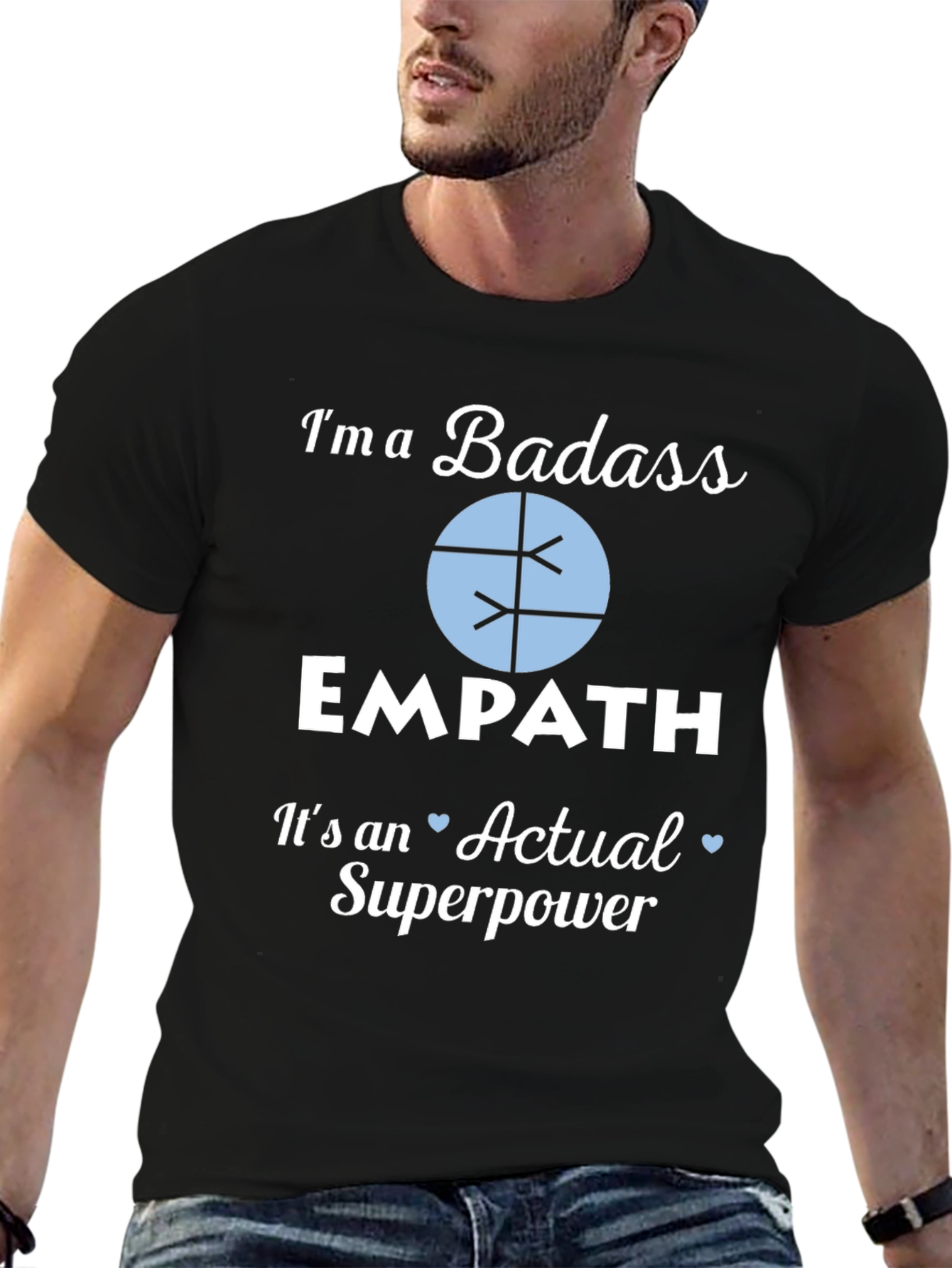 Black Badass Empath Superpower T-Shirt - Unisex view 6