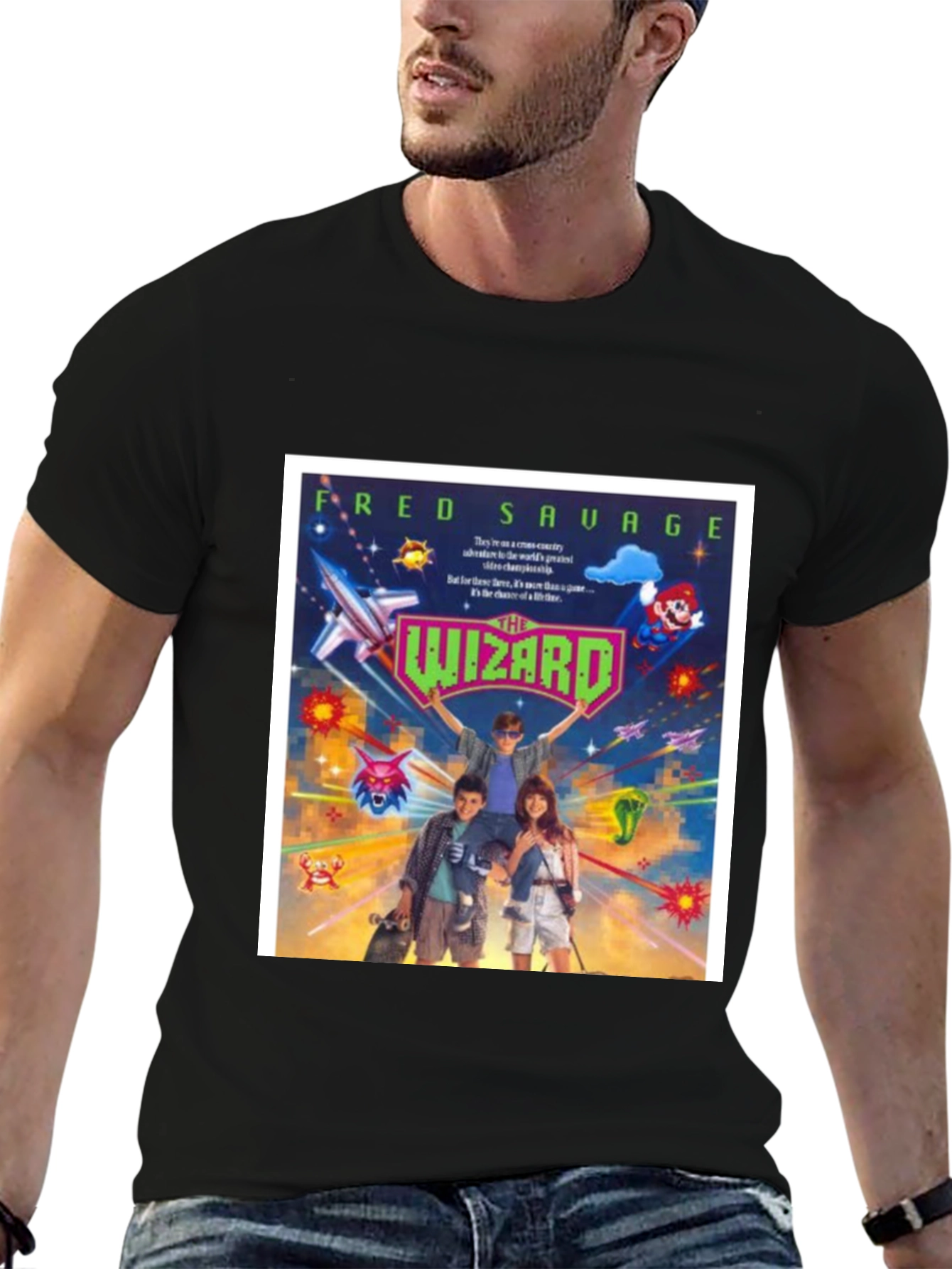 Black The Wizard Movie T-Shirt view 6