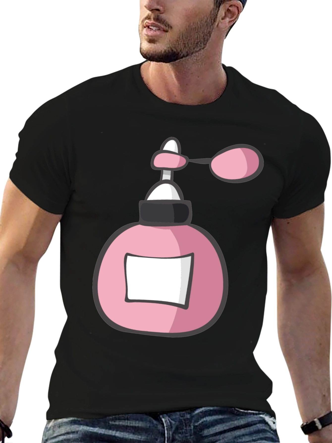 Black Pink Perfume Bottle Graphic Tee view 6