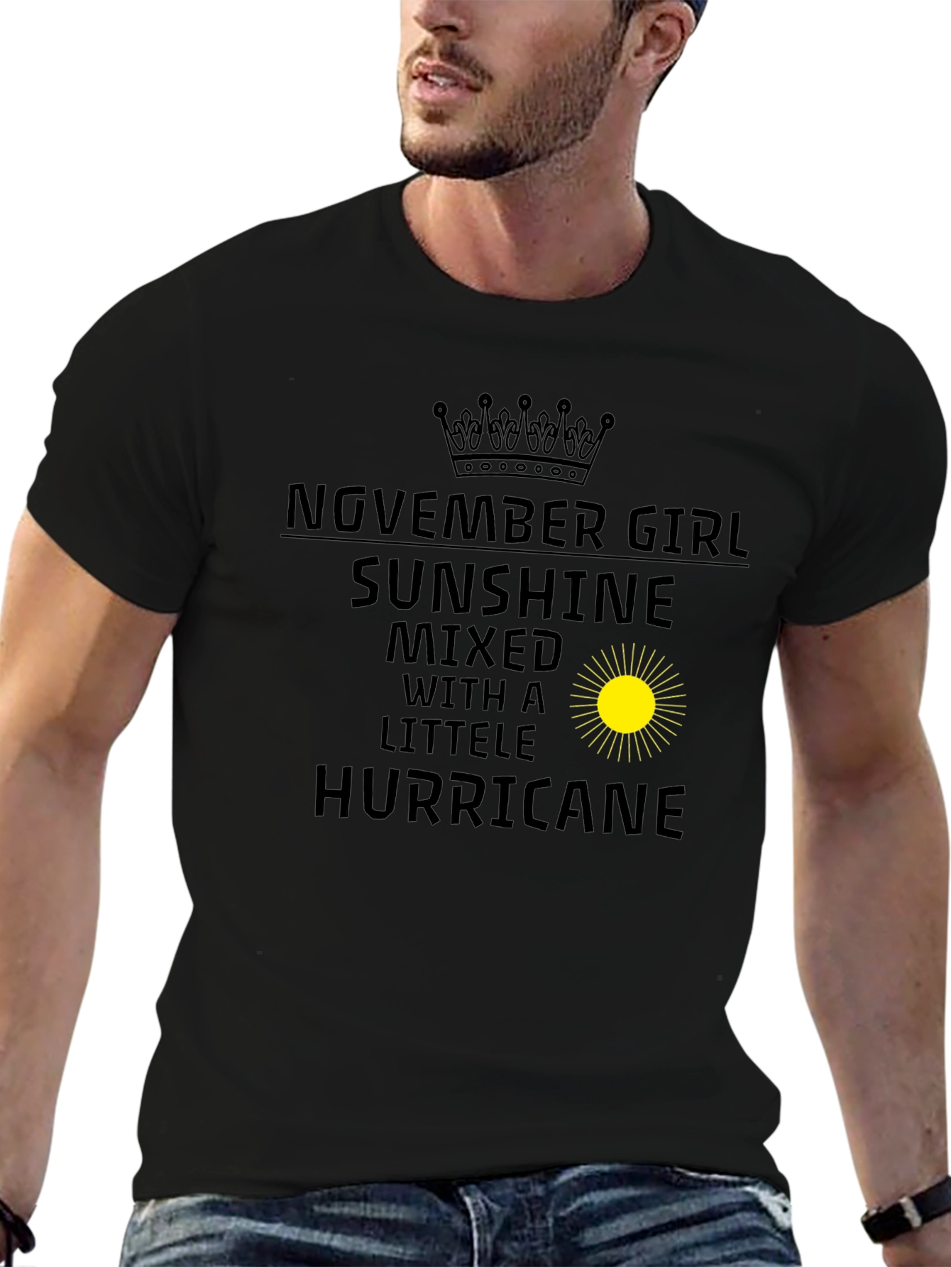 November Girl Sunshine Hurricane Black Tee - 6