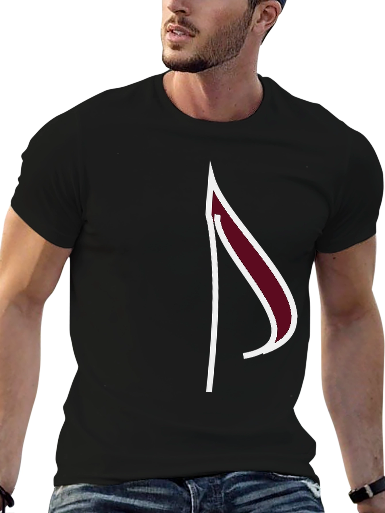 Black Stylish Black T-Shirt with Unique Graphic Design view 6