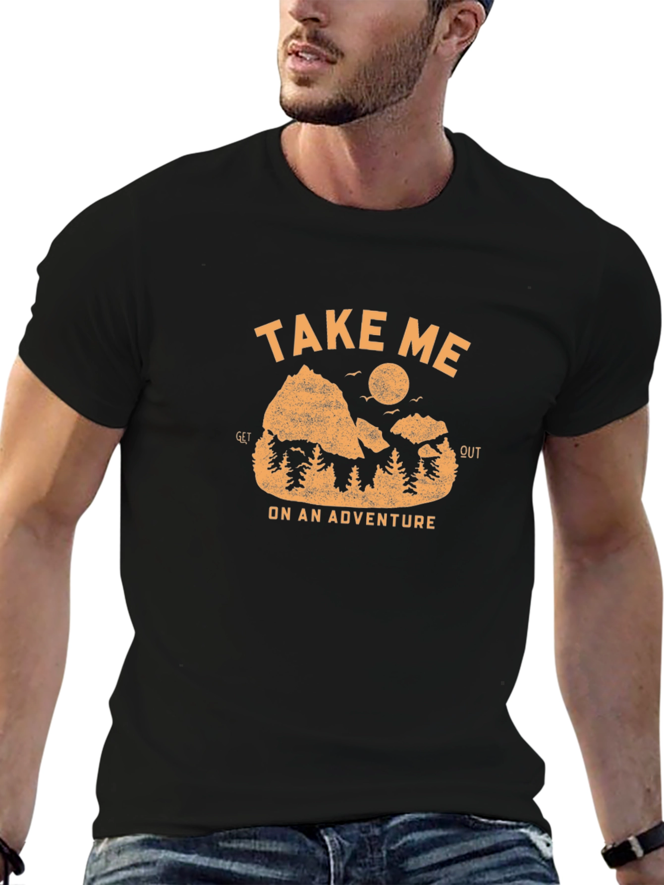Black Adventure Awaits: 'Take Me Out' Graphic Tee view 6
