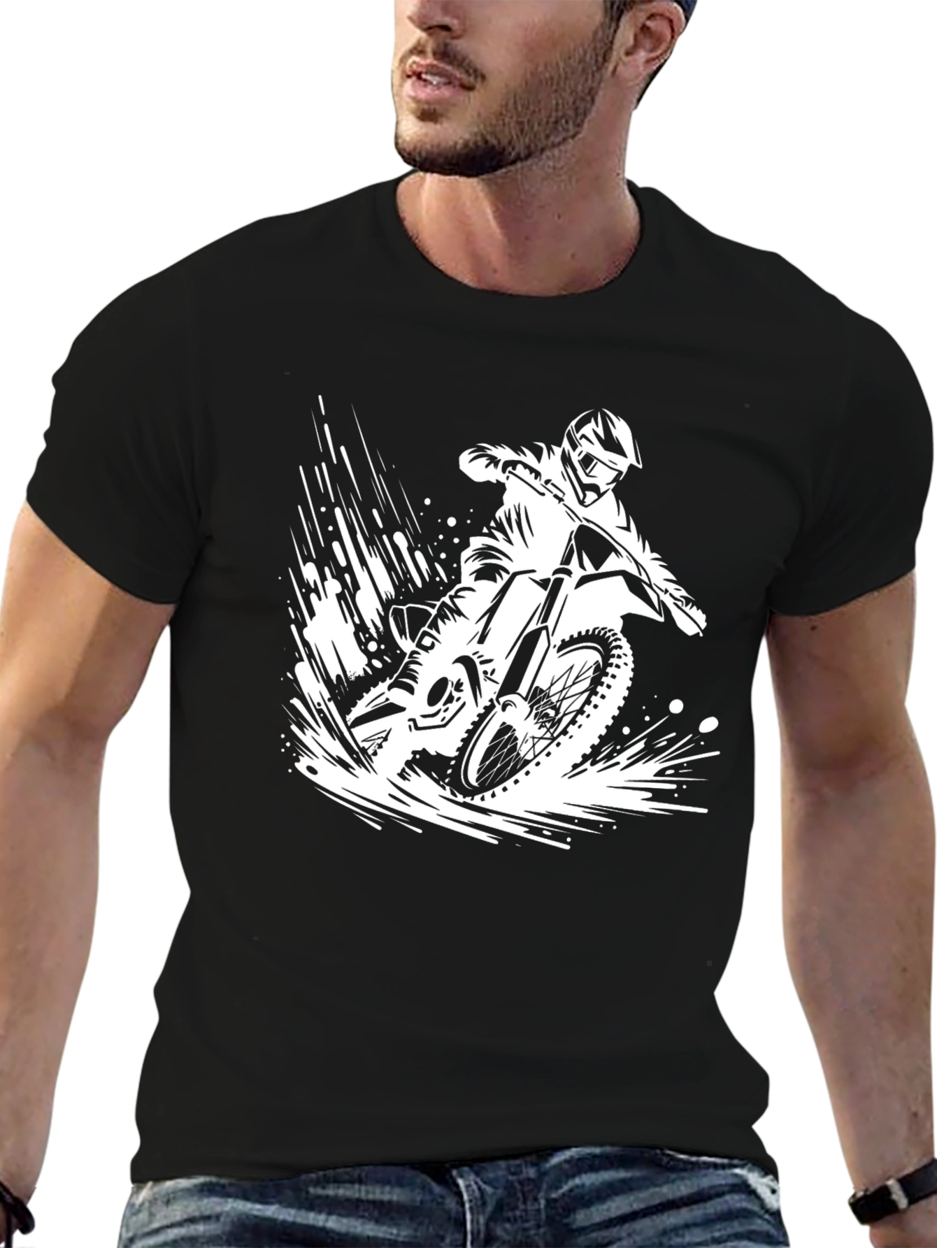 Black Motorcycle Graphic T-Shirt - Ride in Style view 6