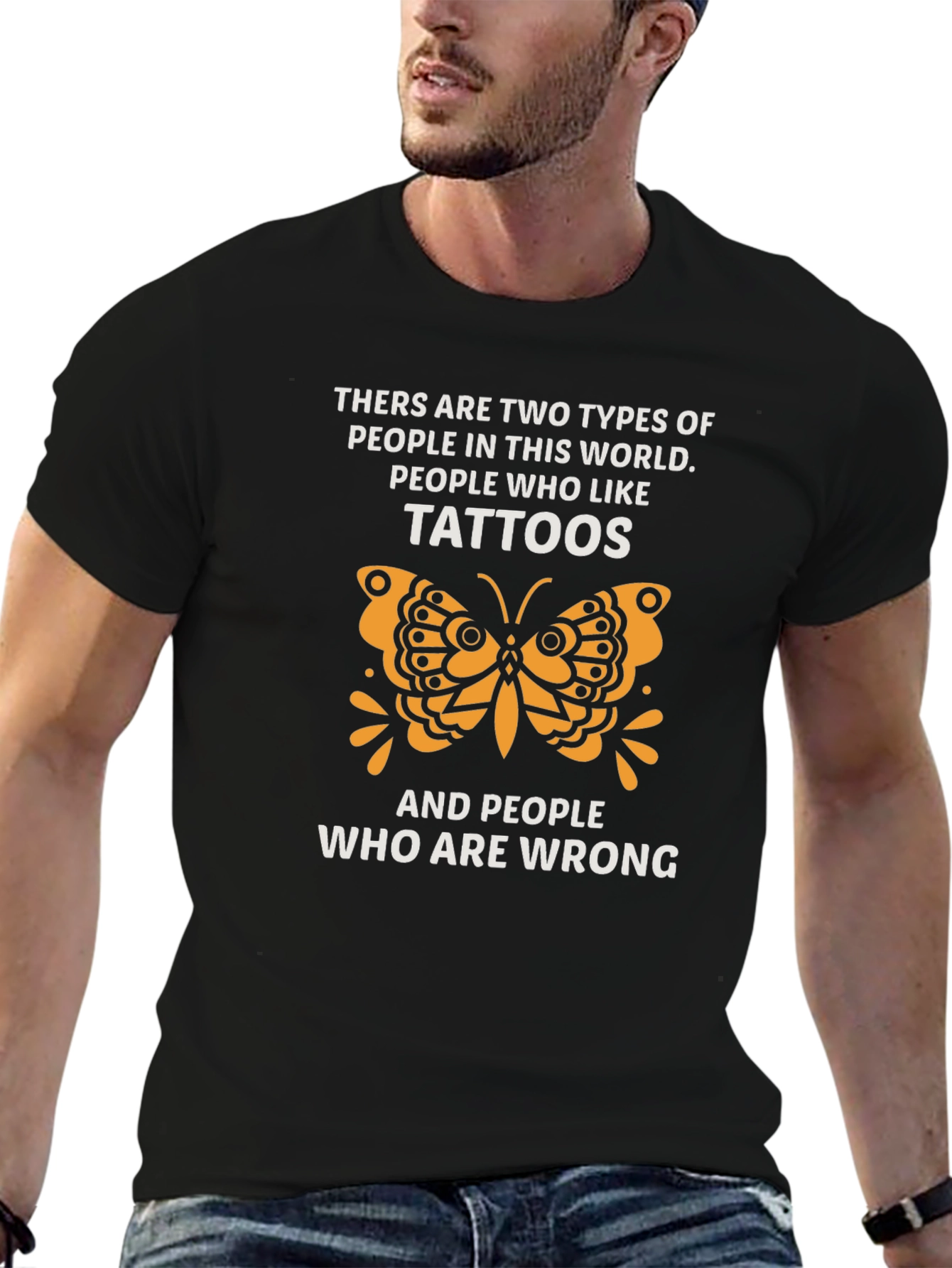 Black Tattoo Lover's T-Shirt - Funny Slogan Tee view 6