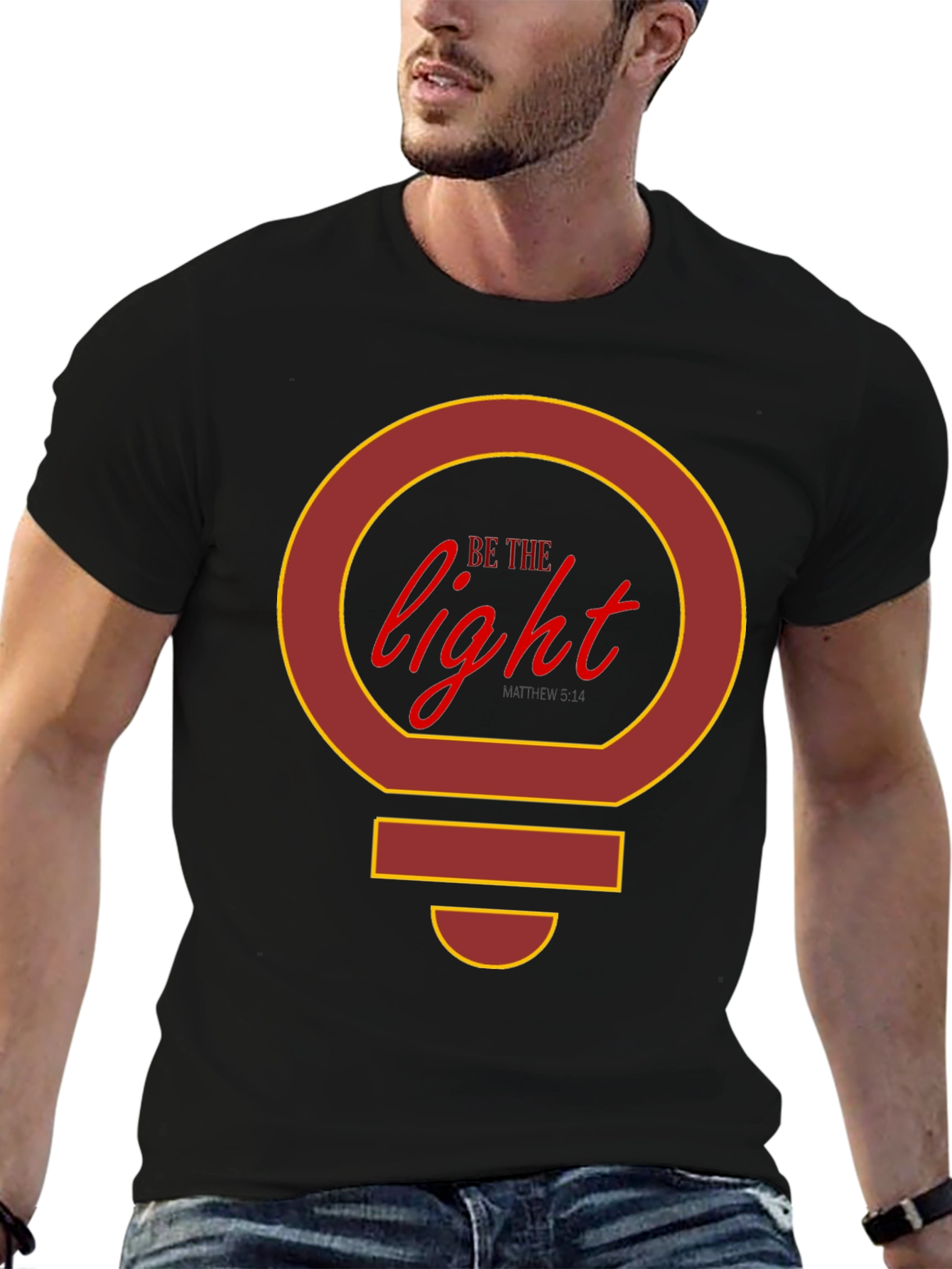 Black Be The Light T-Shirt - Graphic Tee view 6