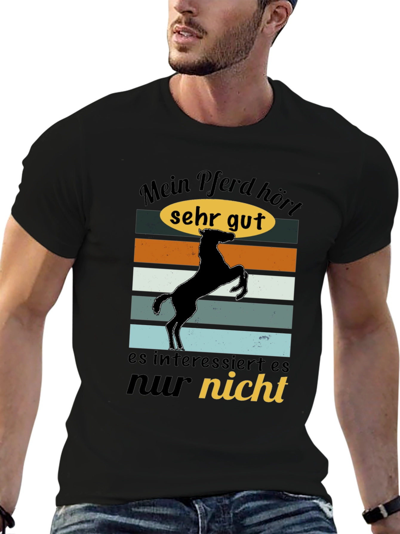 Black Mein Pferd Hört Shirt view 6