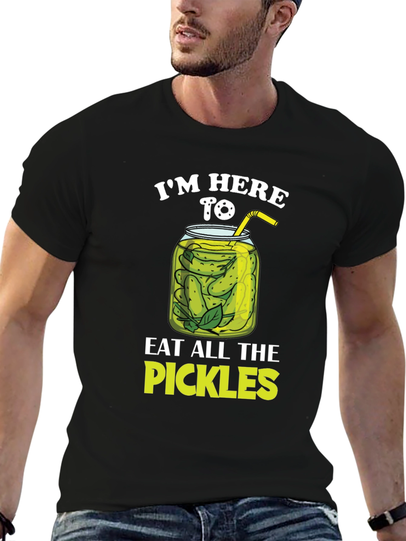 Black Pickle Lover T-Shirt - I'm Here To Eat All The Pickles view 6