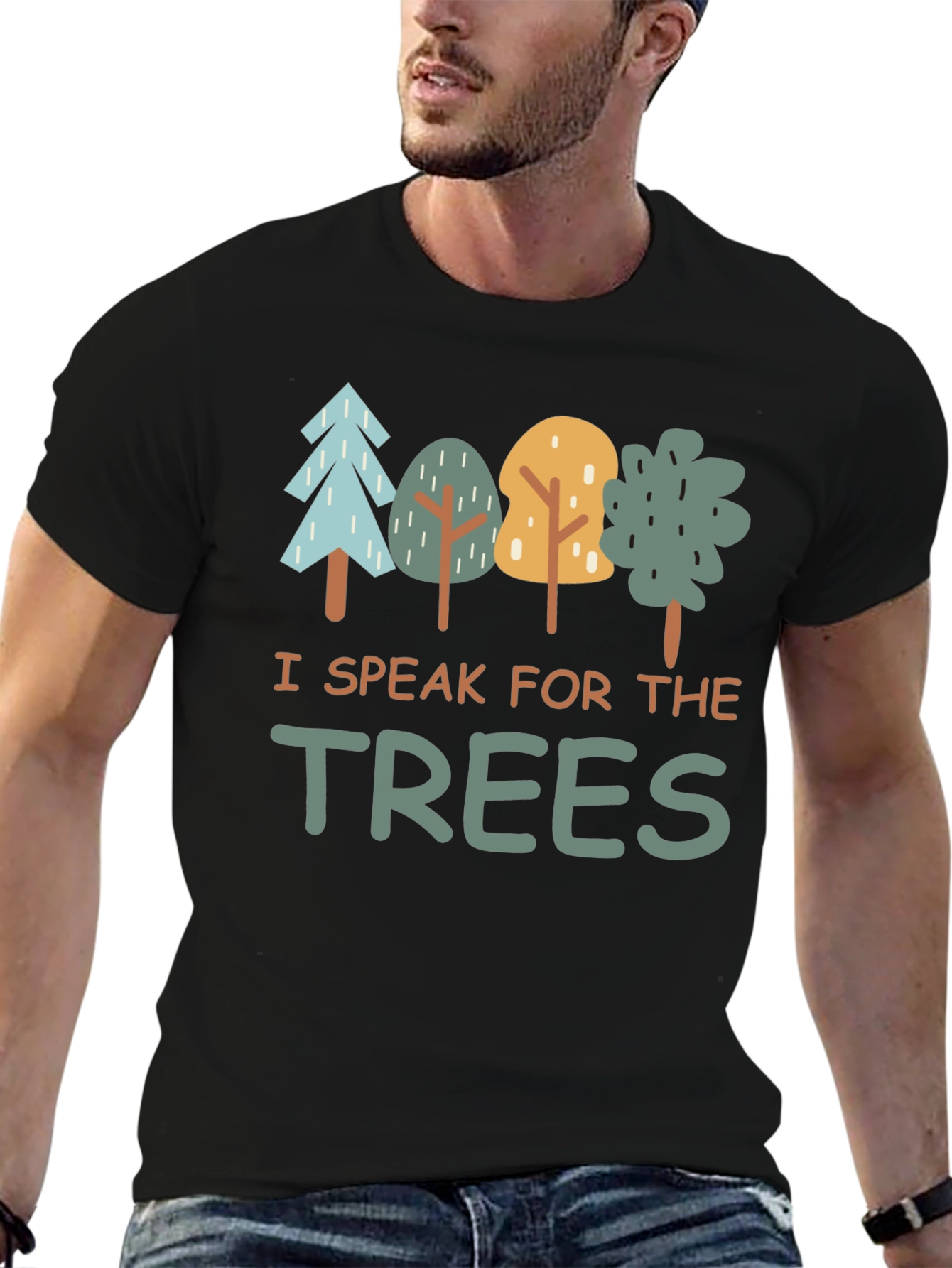 Black I Speak for the Trees Graphic T-Shirt view 6