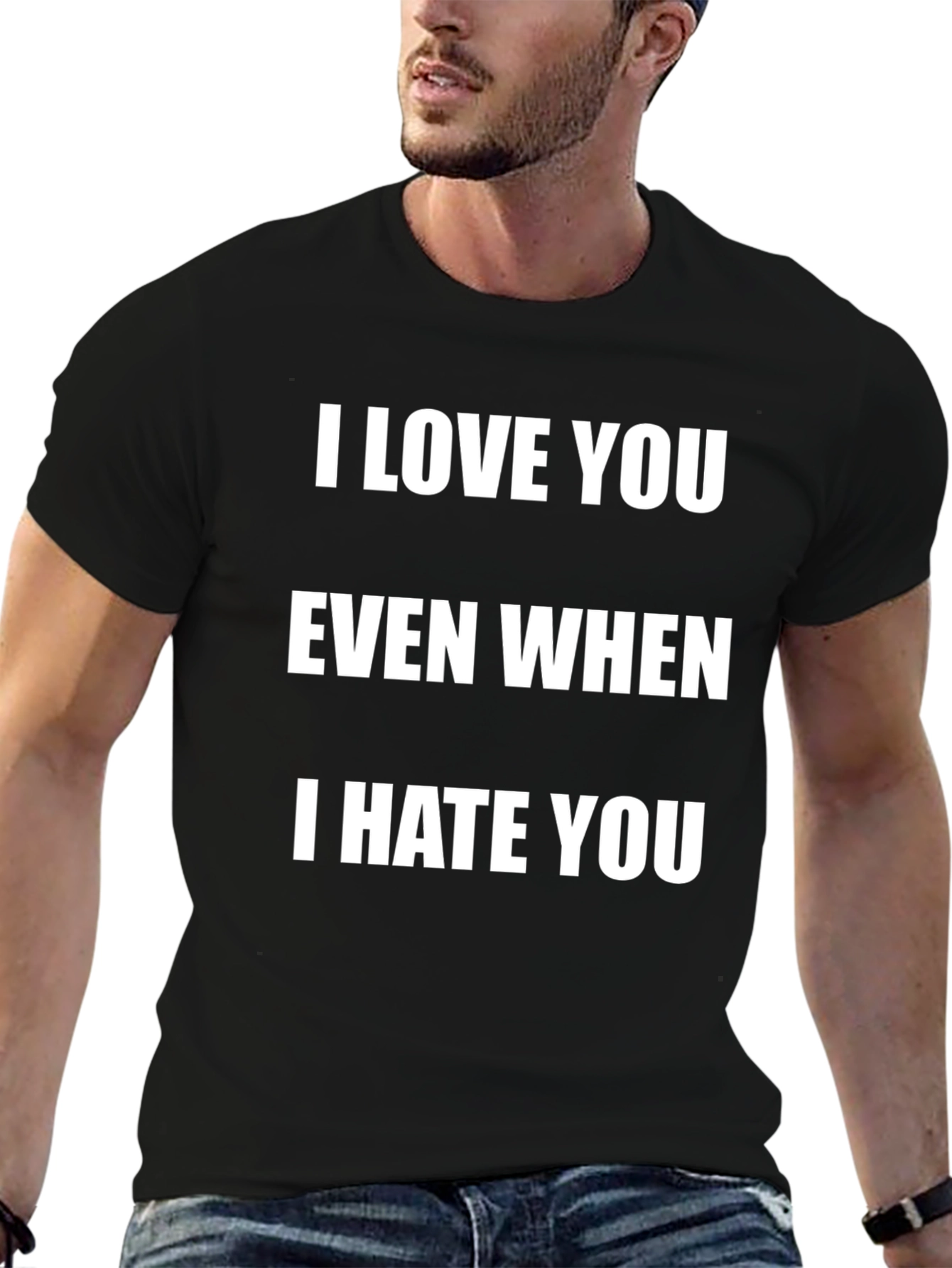 Black I Love You Even When I Hate You Graphic Tee view 6