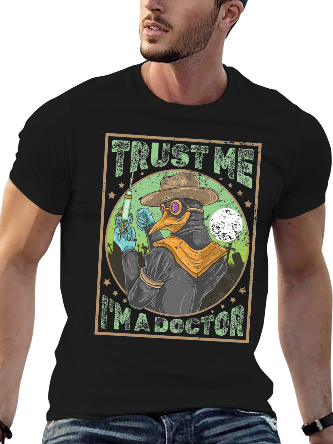 Black Plague Doctor T-Shirt - Trust Me I'm a Doctor! view 6