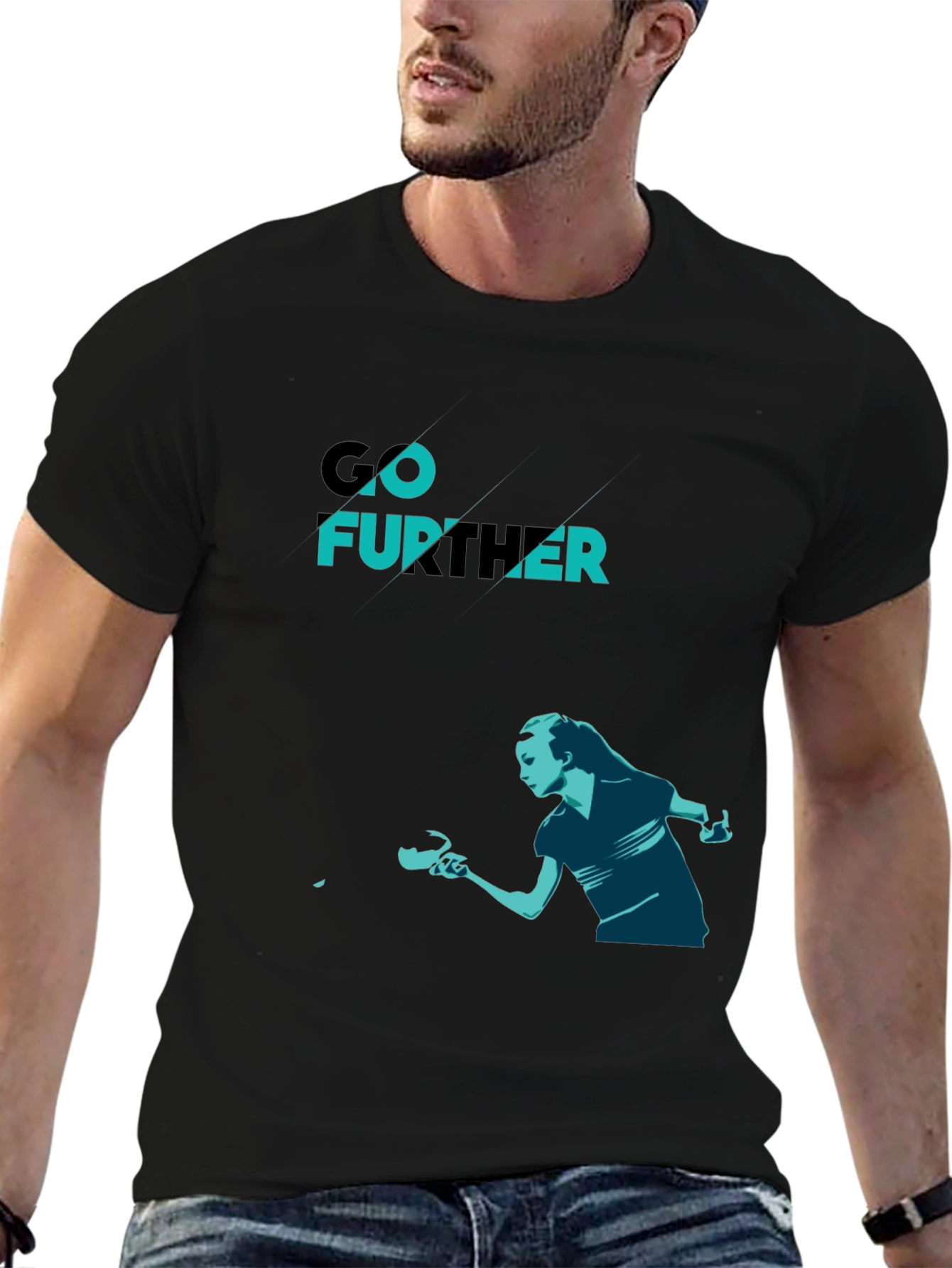 Black Go Further Table Tennis Graphic Tee view 6