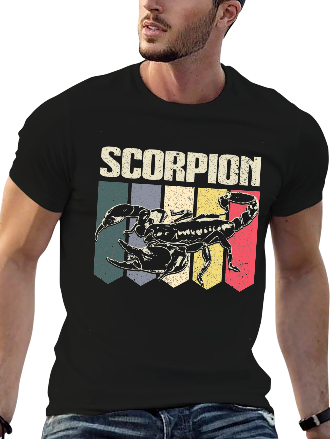 Black Retro Scorpion Graphic Tee - Black view 6