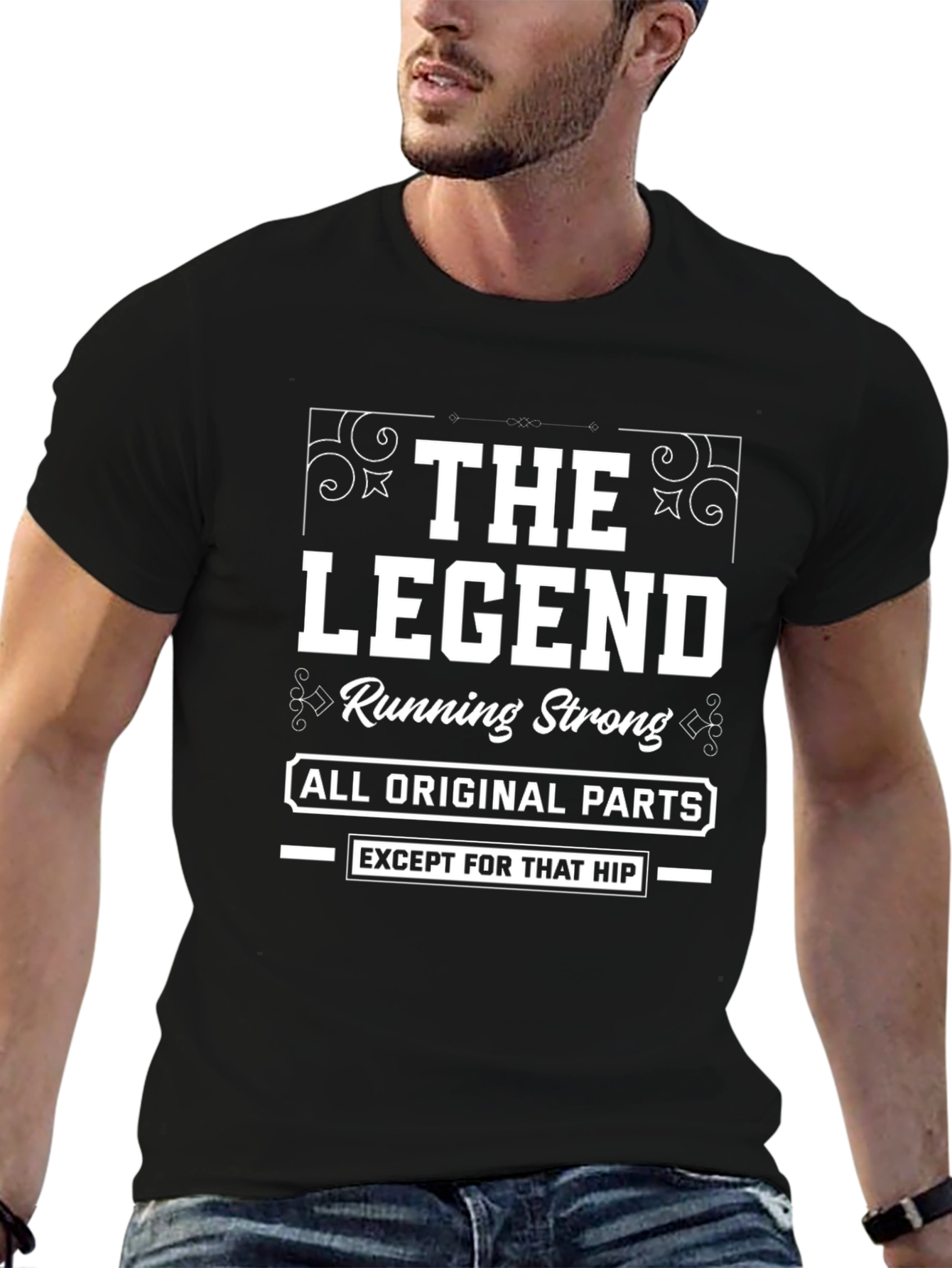 Black The Legend: Running Strong T-Shirt view 6
