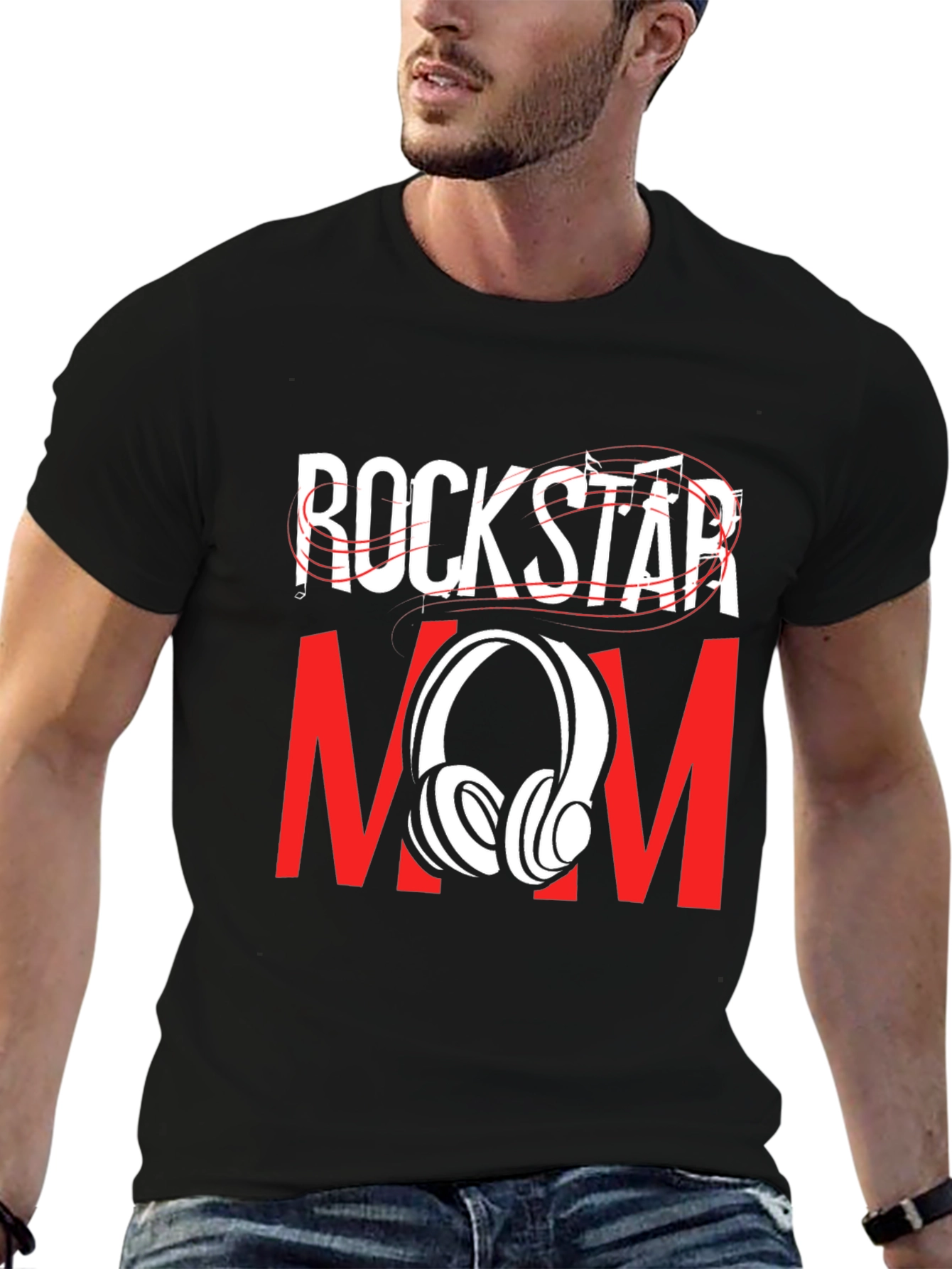 Black Rockstar Mom T-Shirt - Music Lover Tee view 6