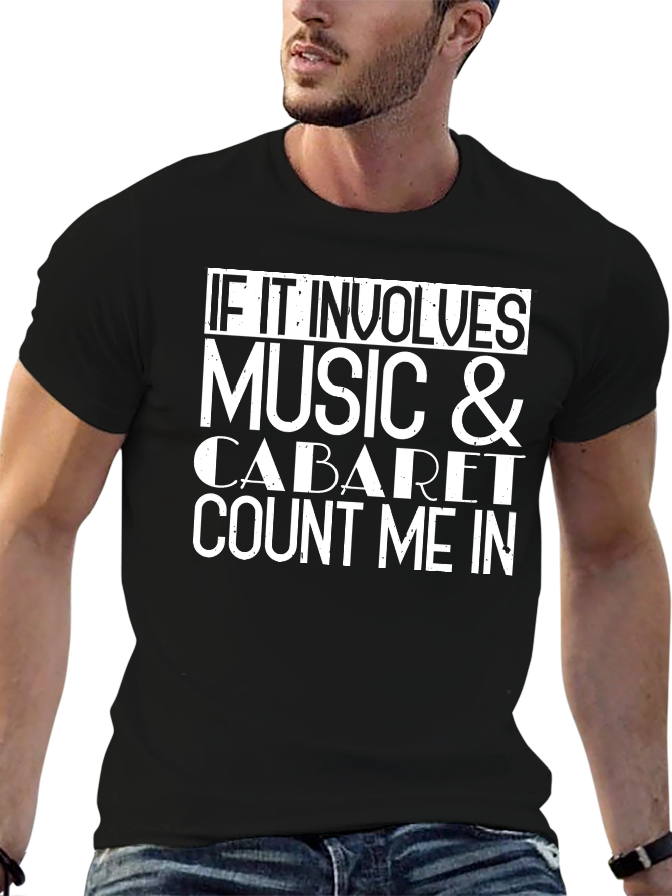 Black Music and Cabaret Tee - Black Graphic T-Shirt view 6
