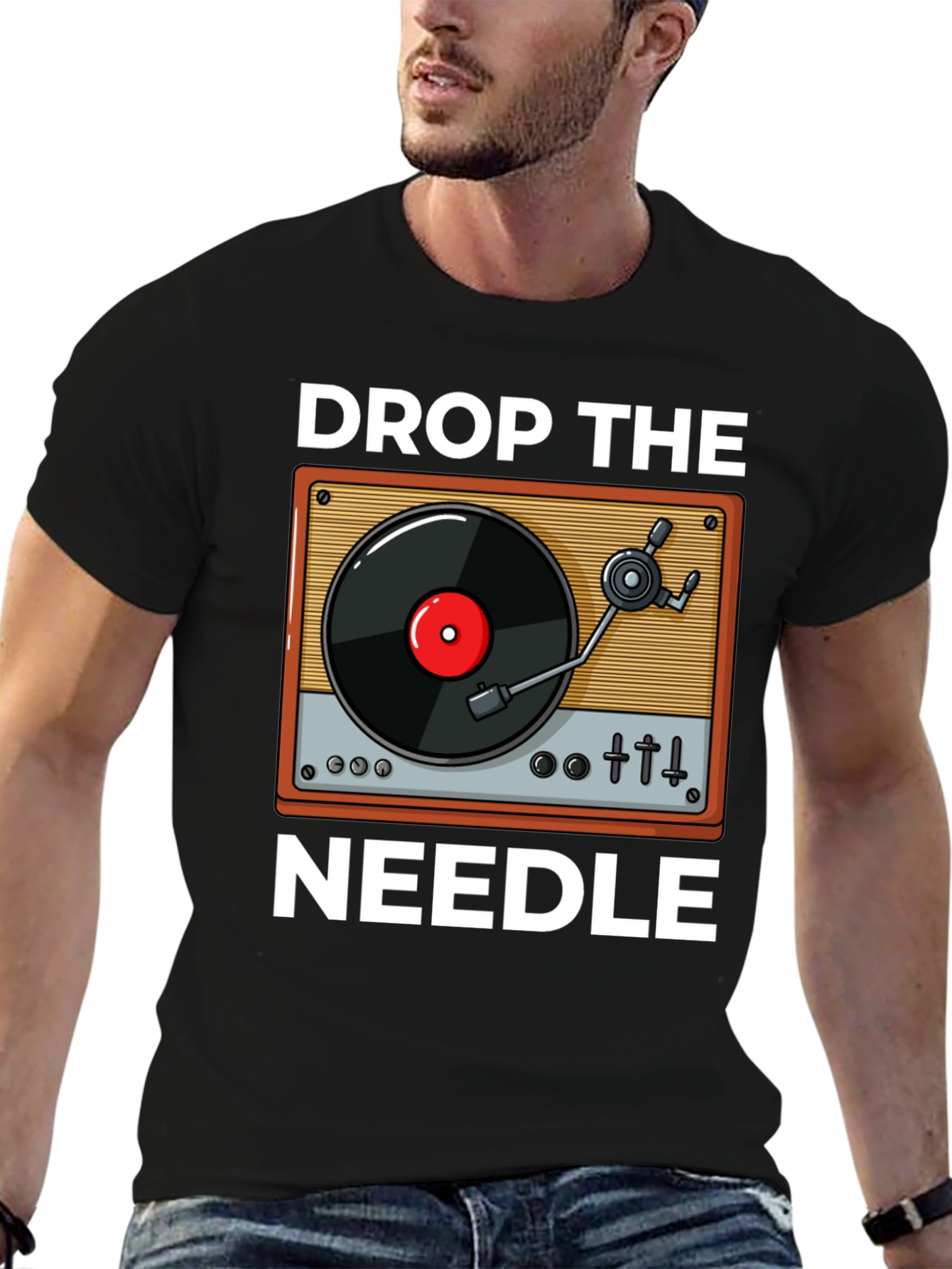 Black Drop the Needle Graphic T-Shirt view 6