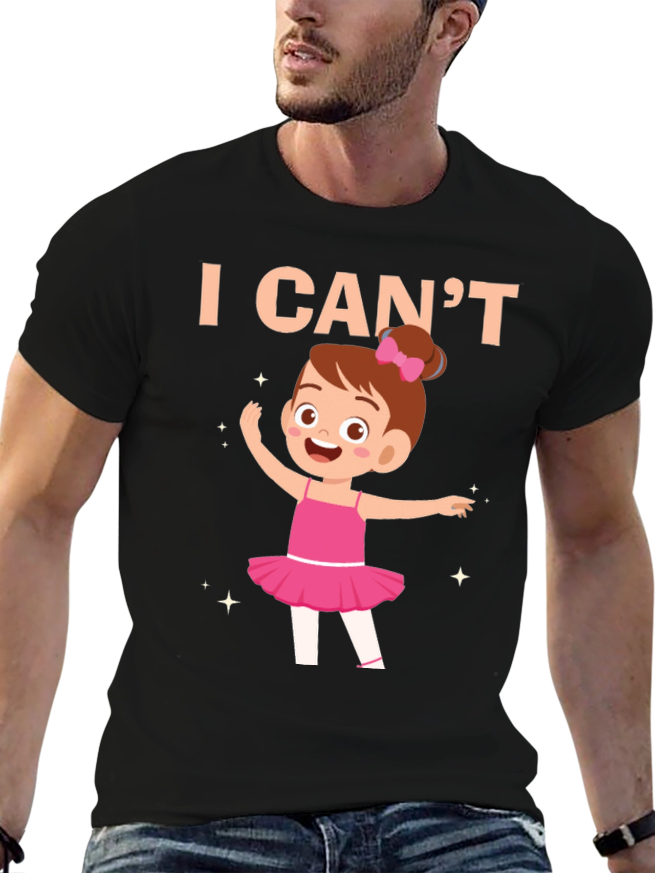 Black I Can't Ballerina Black T-Shirt view 6