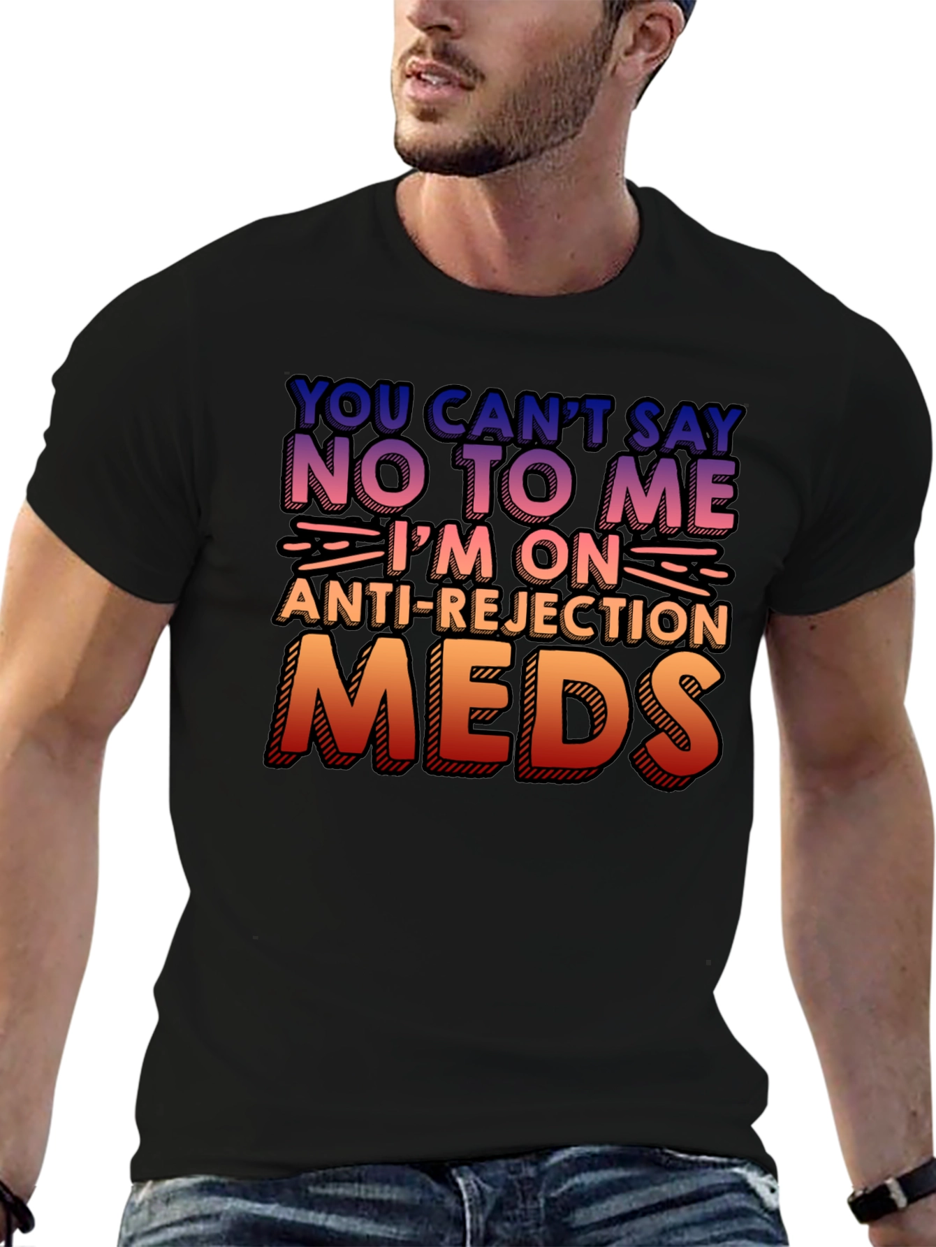 Black Anti-Rejection Meds Graphic Tee view 6