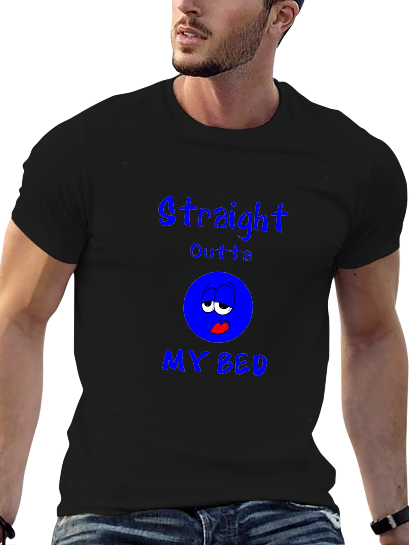 Black Straight Outta My Bed Graphic Tee view 6
