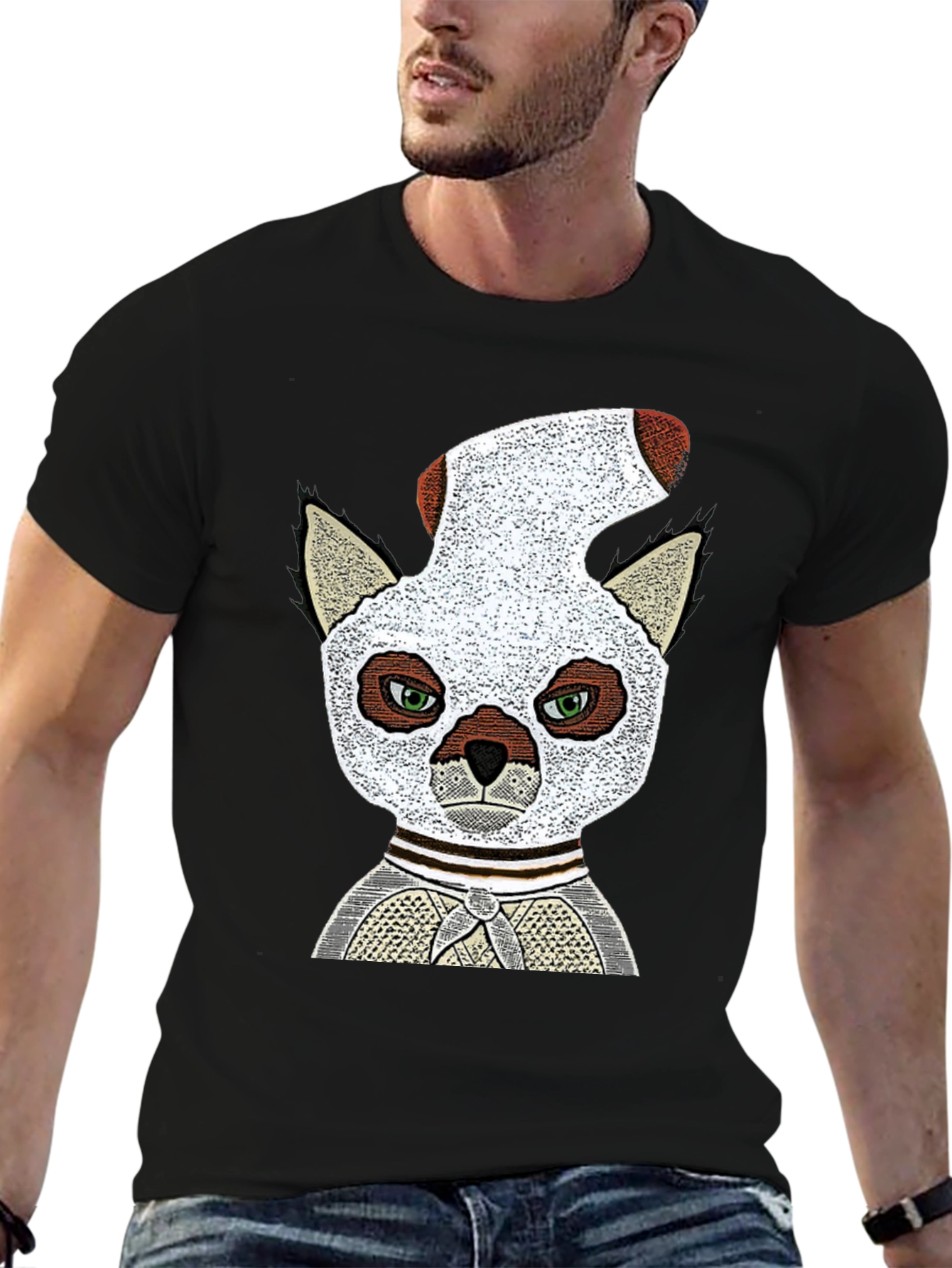 Black Lemur Sock-Head Graphic Tee - Unique, Comfy view 6