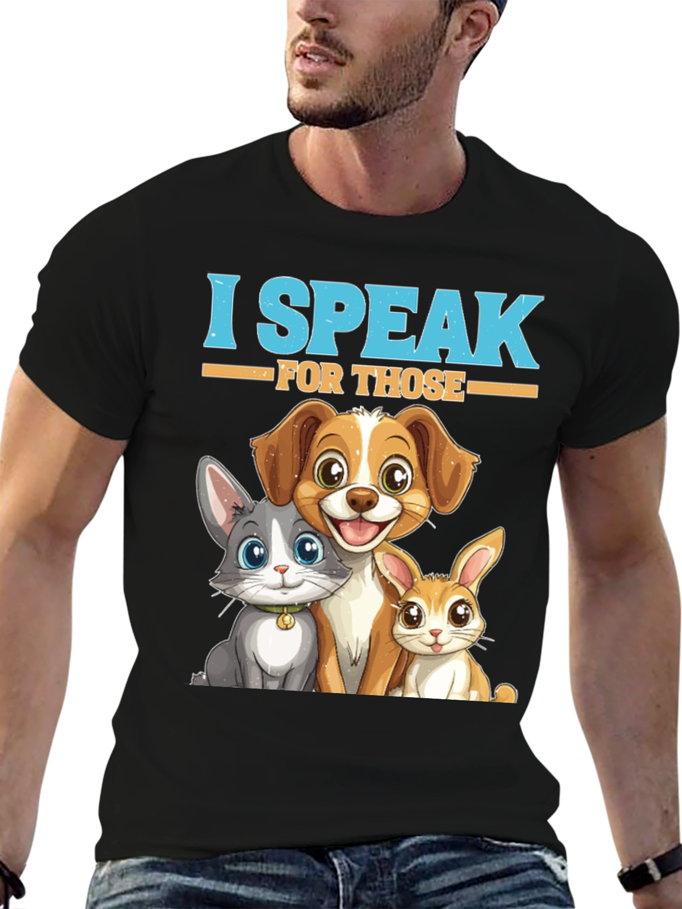 Black I Speak For Those Pet T-Shirt view 6