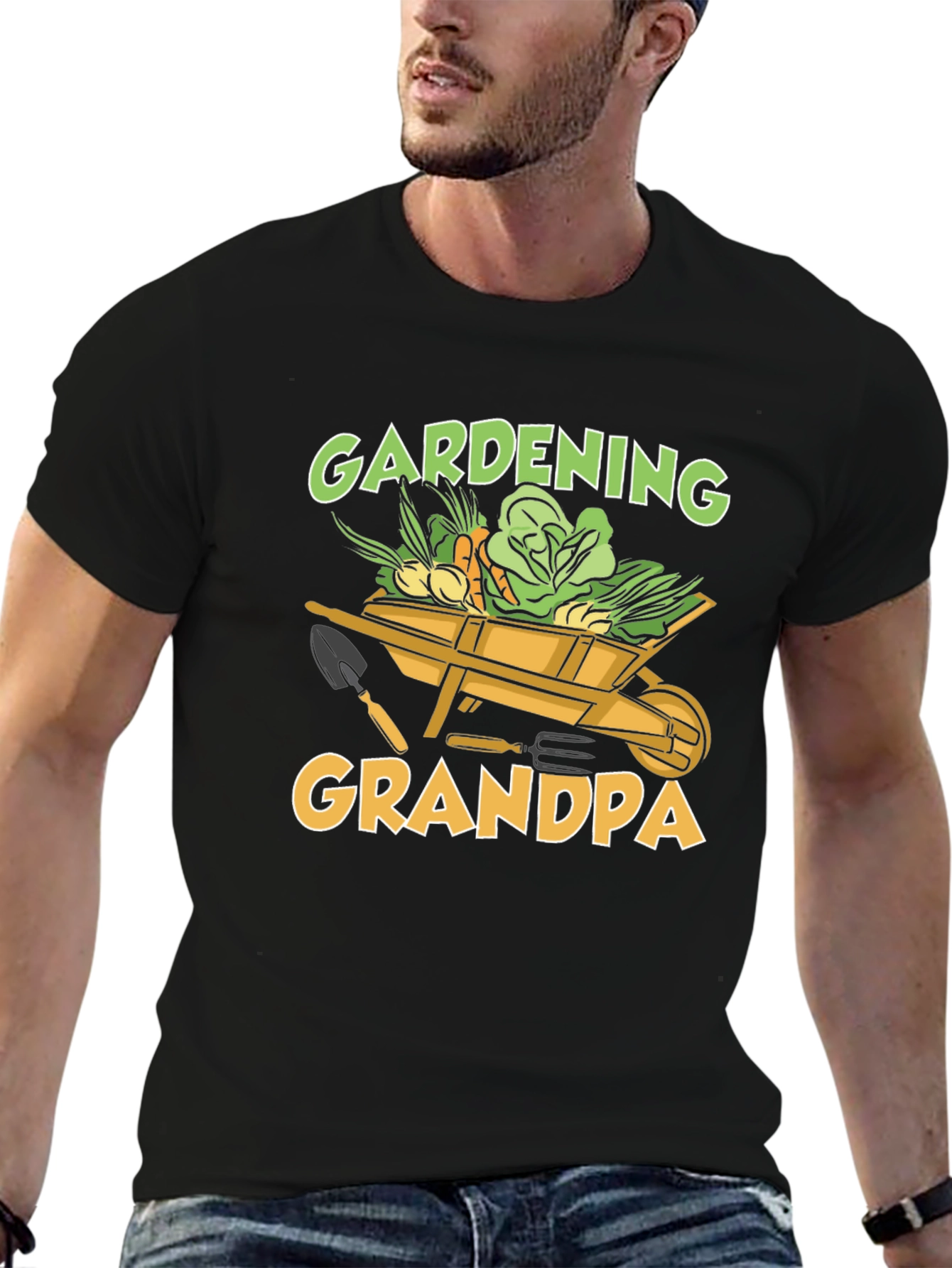 Black Gardening Grandpa T-Shirt - Gardener Gift view 6