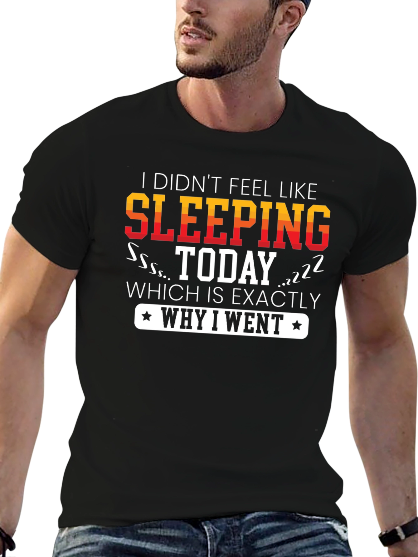 Black Funny Sleep Deprived T-Shirt view 6