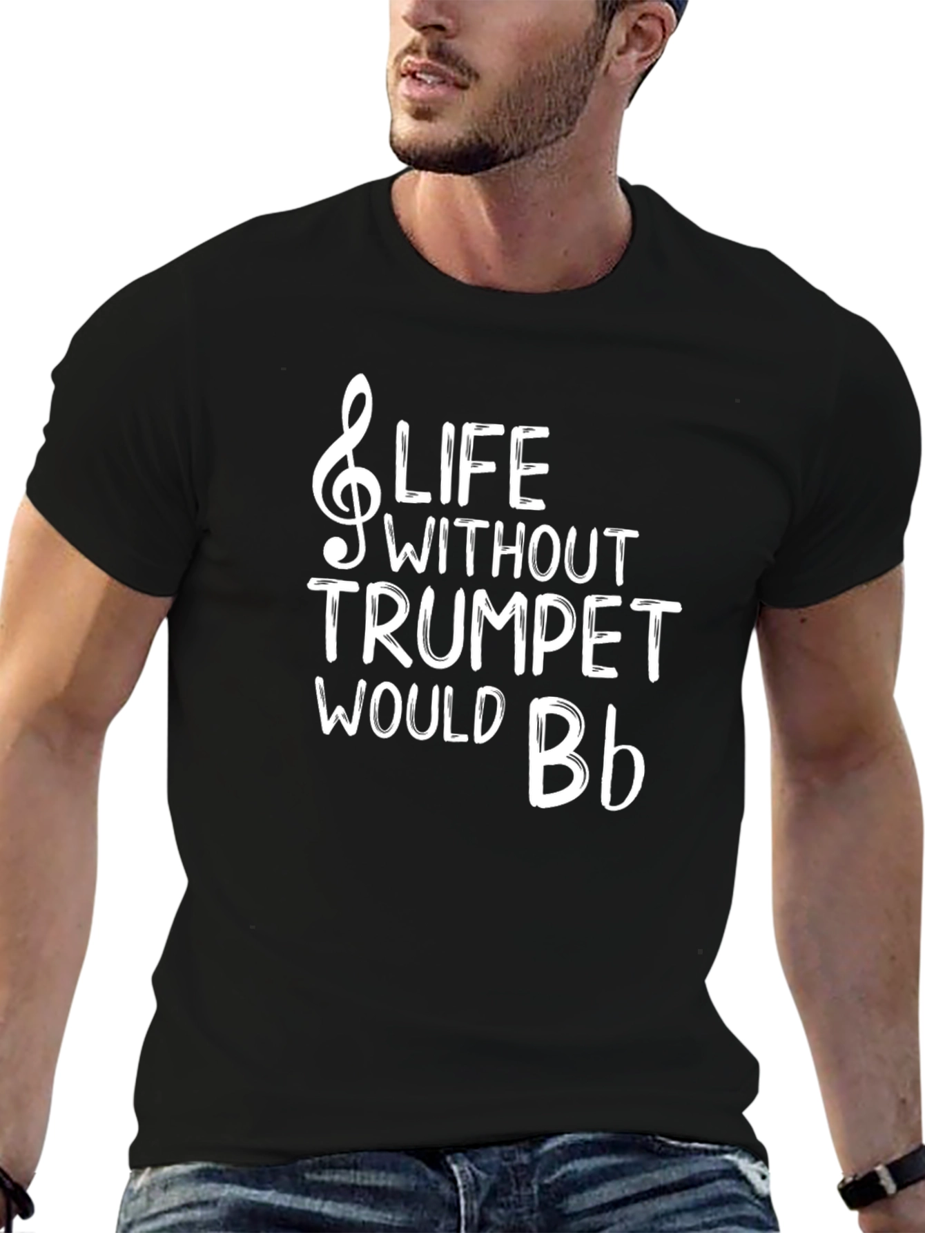 Black Life Without Trumpet T-Shirt - Funny Musician Tee view 6