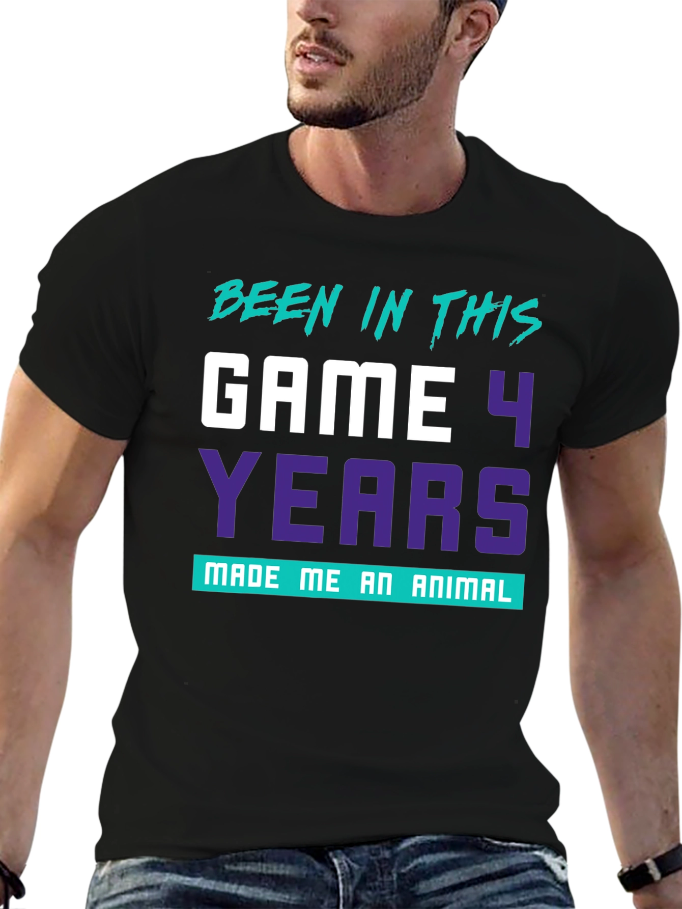 Black Been in This Game 4 Years Funny Graphic Tee view 6