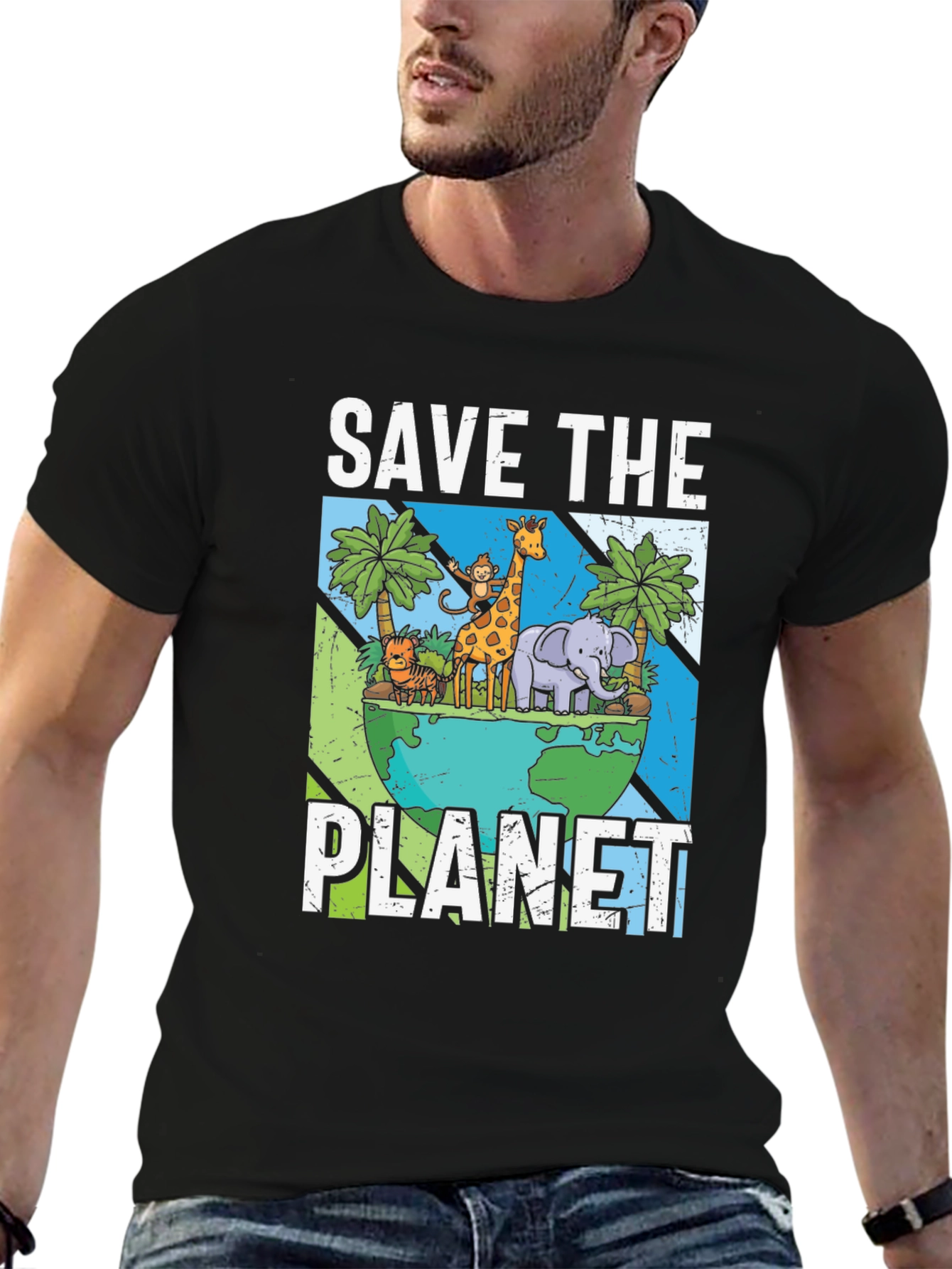 Black Save The Planet Graphic T-Shirt view 6