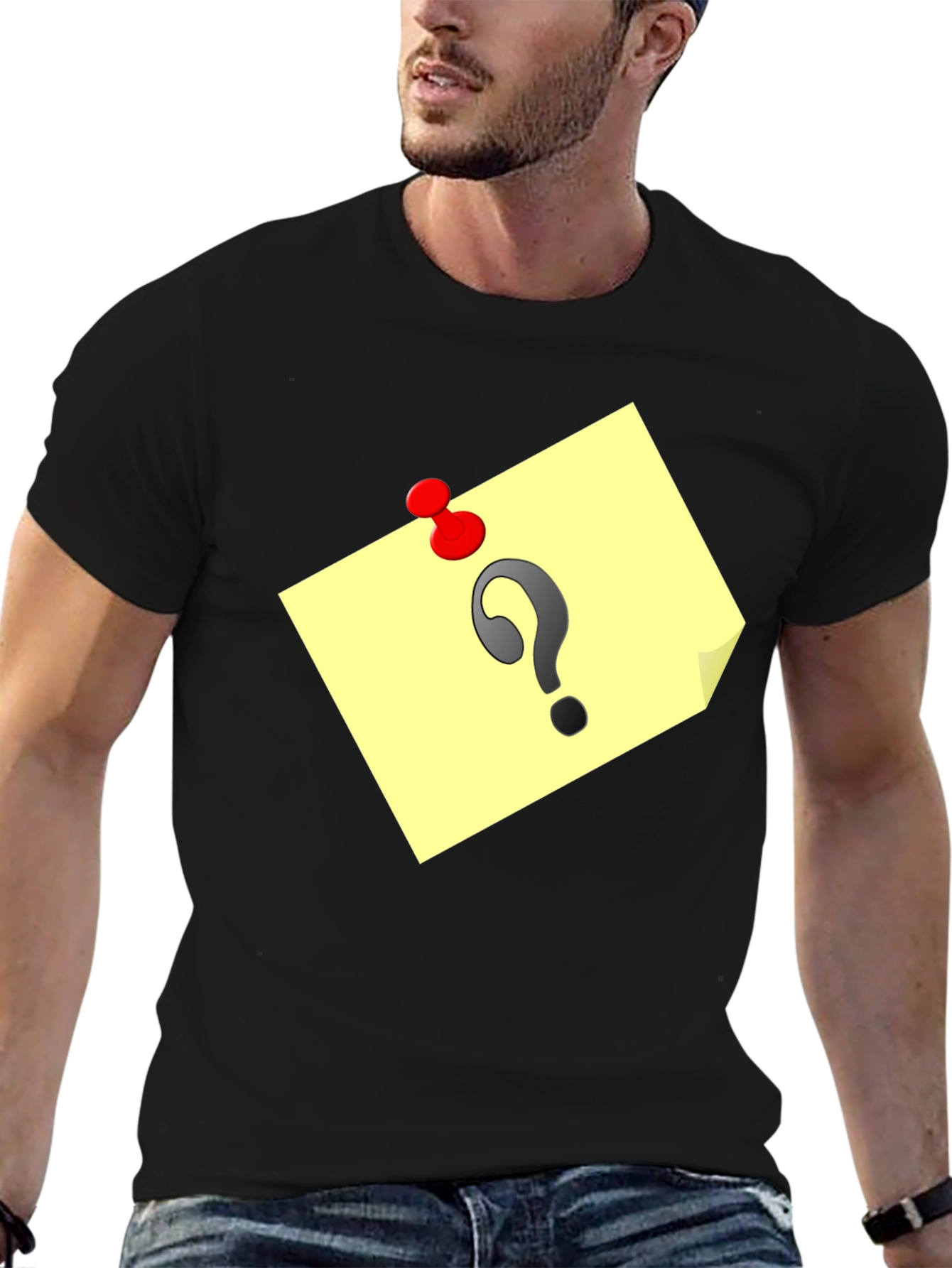 Black Question Mark Note Tee - Mystery & Intrigue view 6