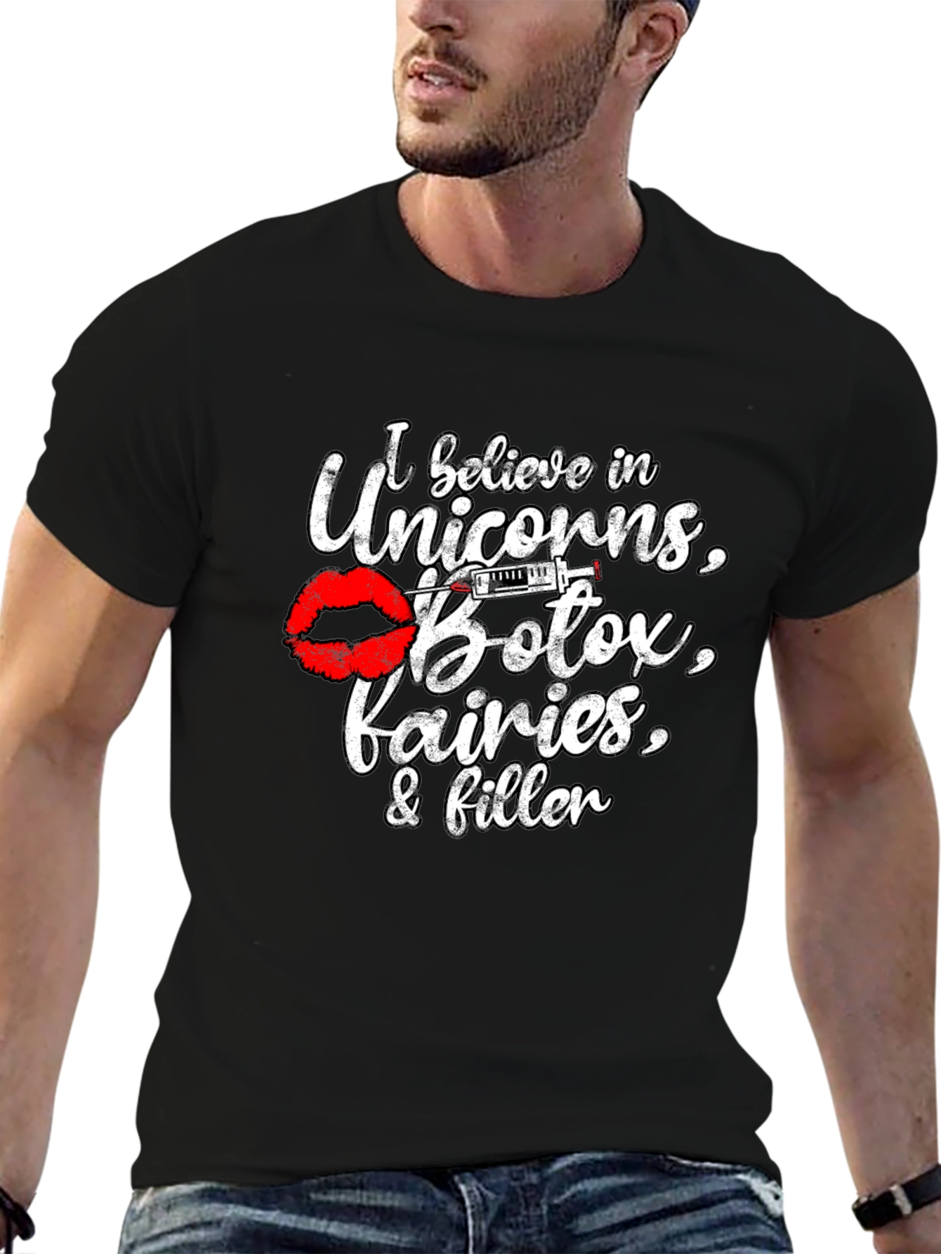 Black Unicorns, Botox, & Fairies Graphic Tee view 6