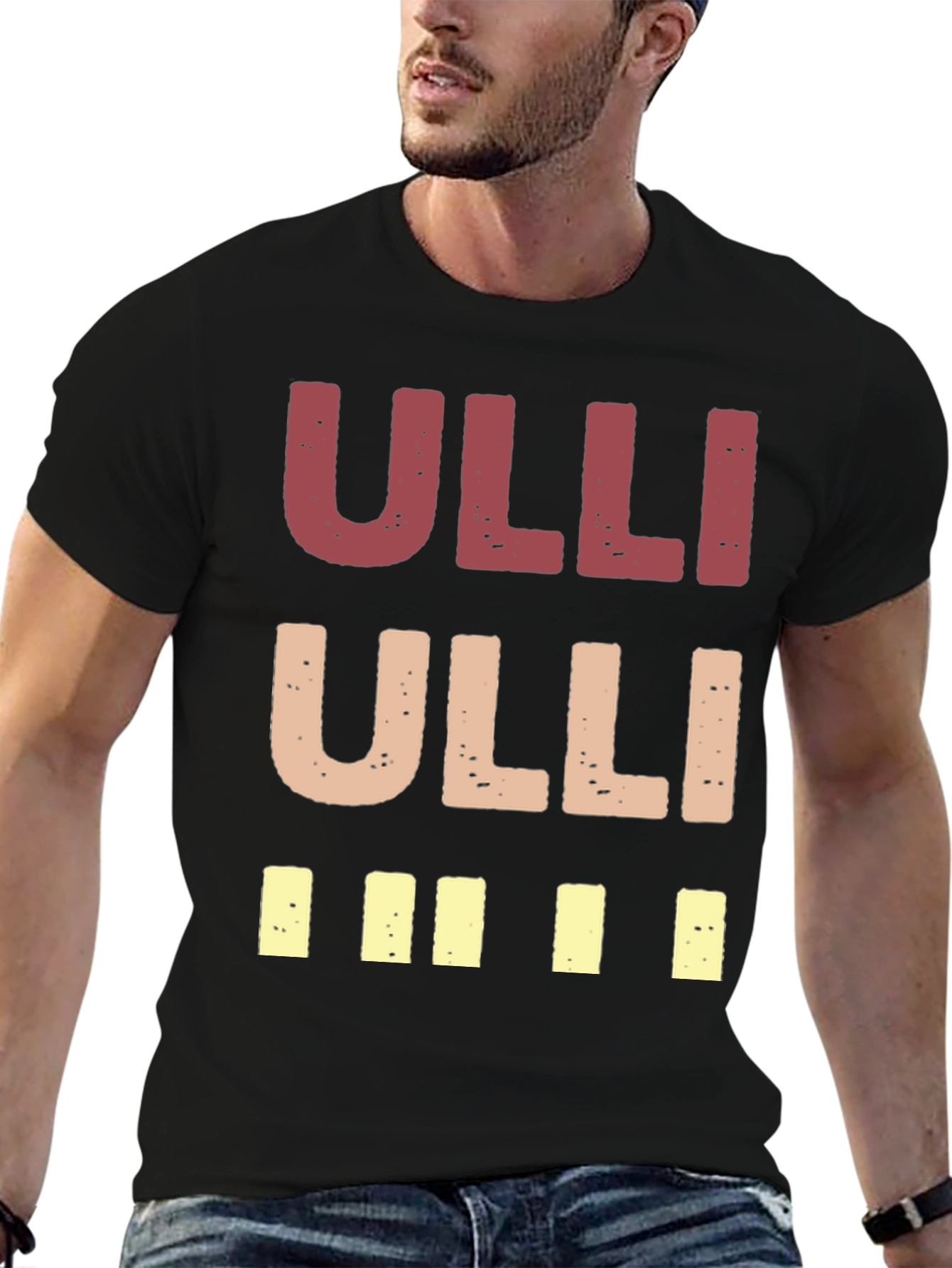 Black "Ulli" Graphic Print Crew Neck T-Shirt view 6