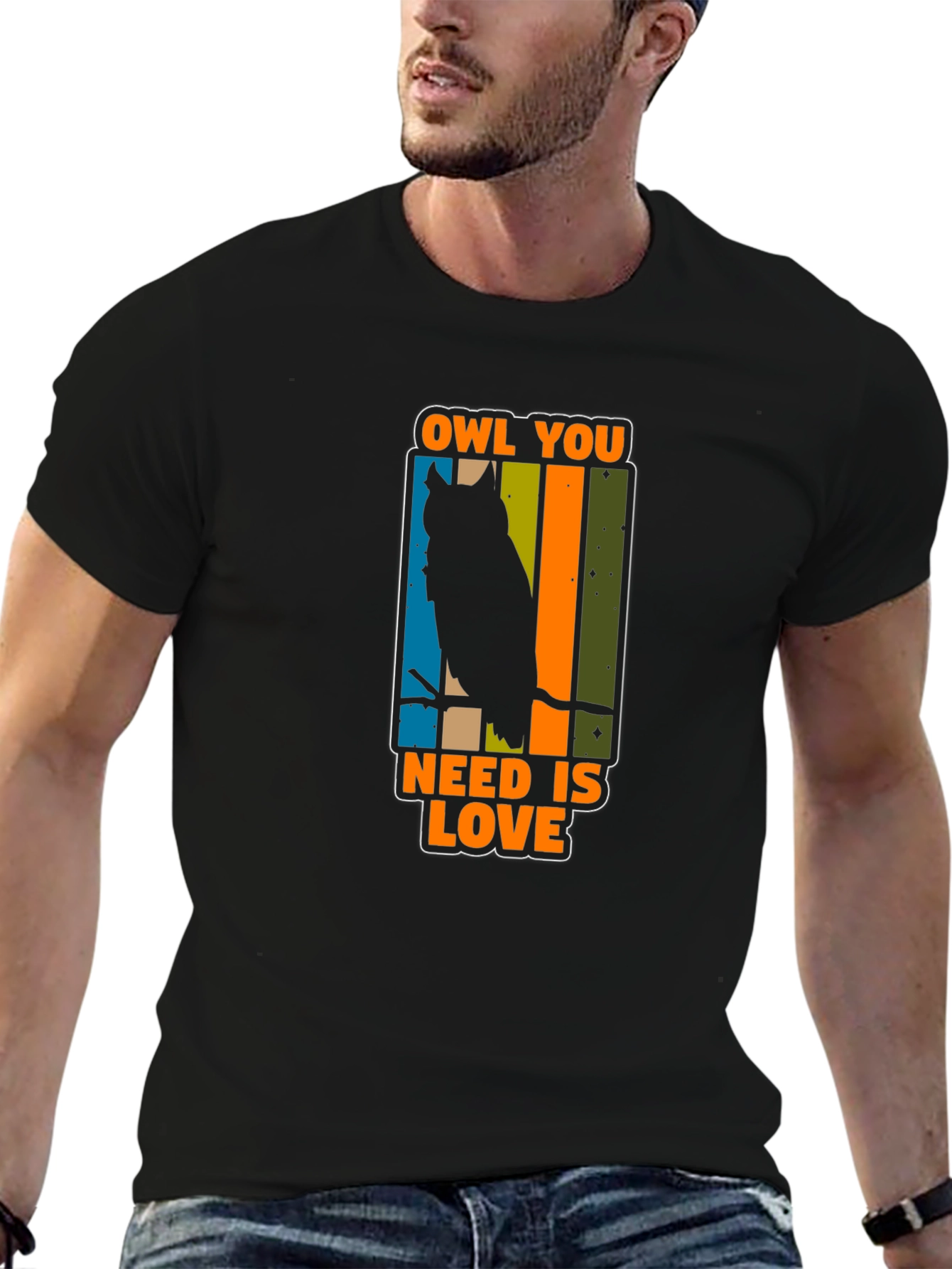 Black Owl You Need Is Love T-Shirt view 6