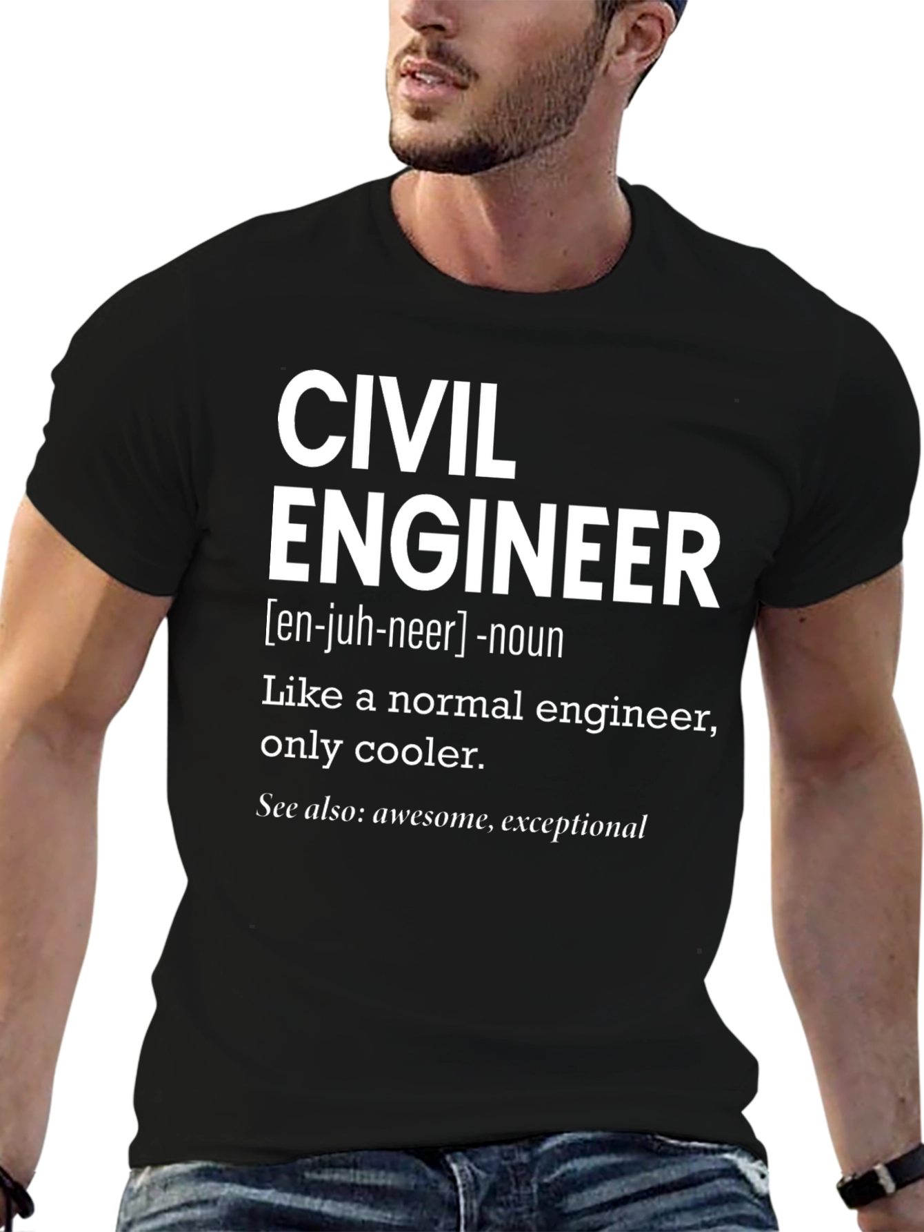 Black Civil Engineer Definition T-Shirt view 6