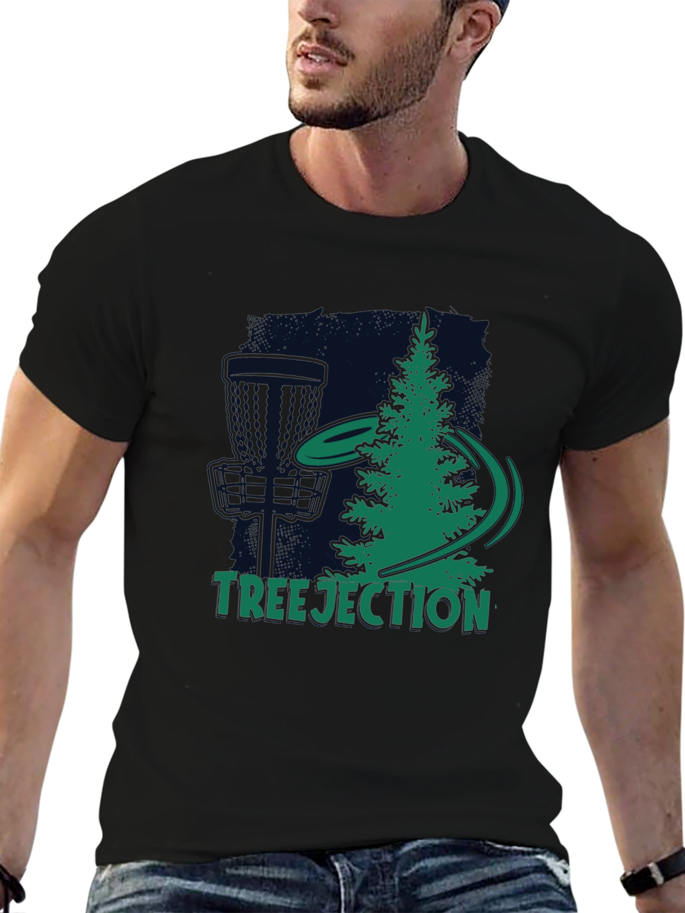 Black Treejection Disc Golf T-Shirt view 6