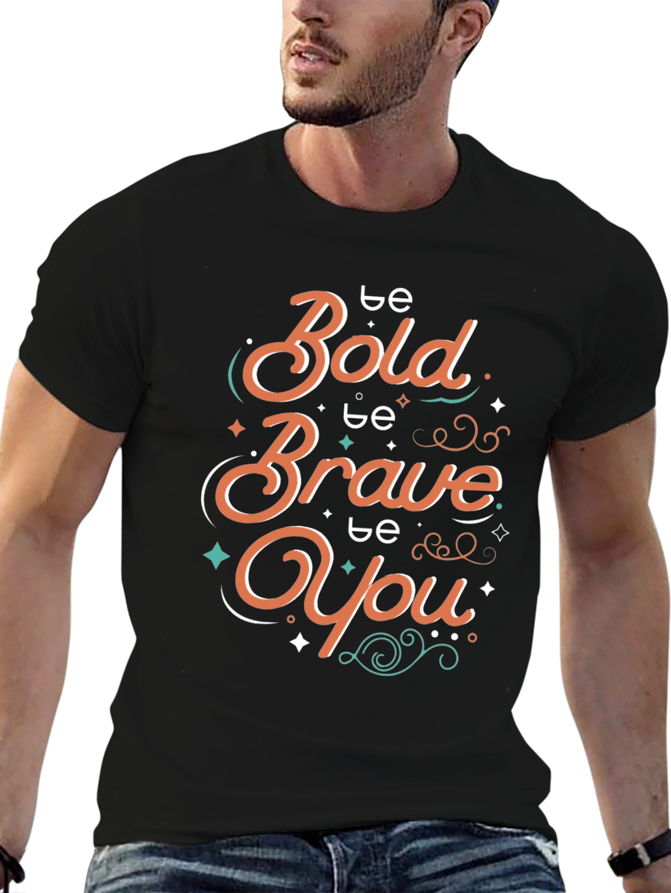 Black Be Bold Brave You Graphic T-Shirt view 6