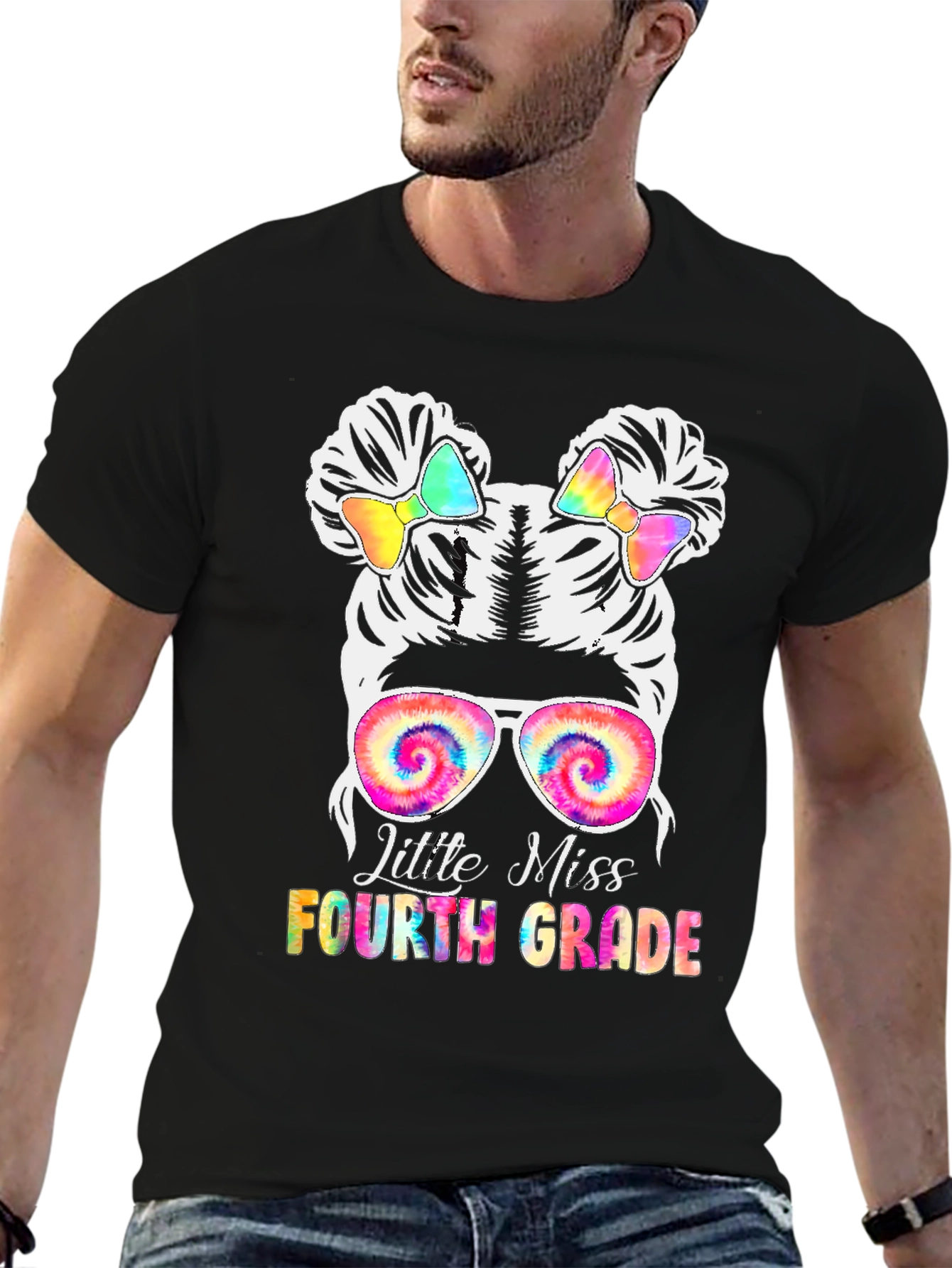 Black Cute Fourth Grade Teacher T-Shirt view 6