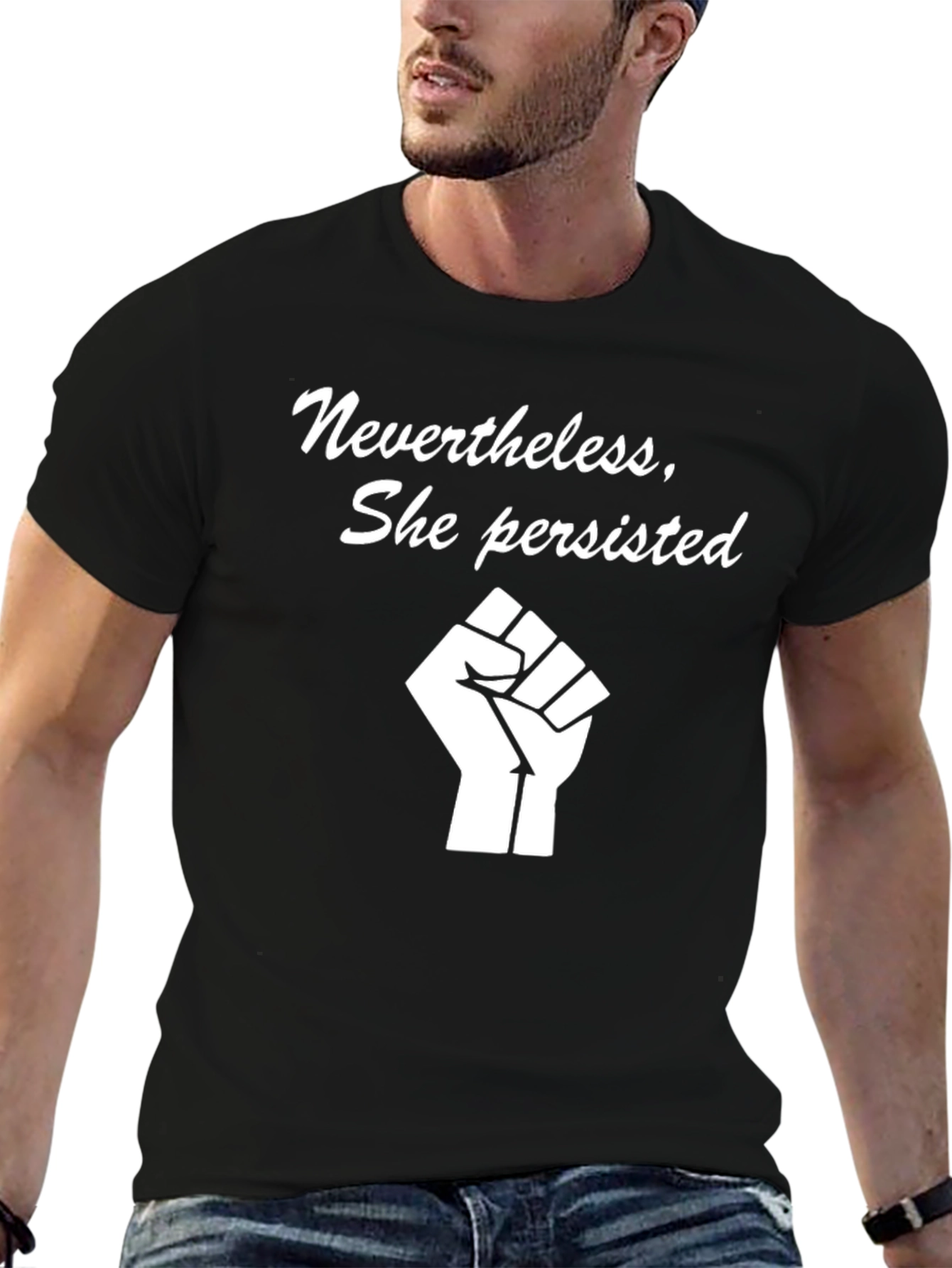 Black Nevertheless She Persisted T-Shirt view 6