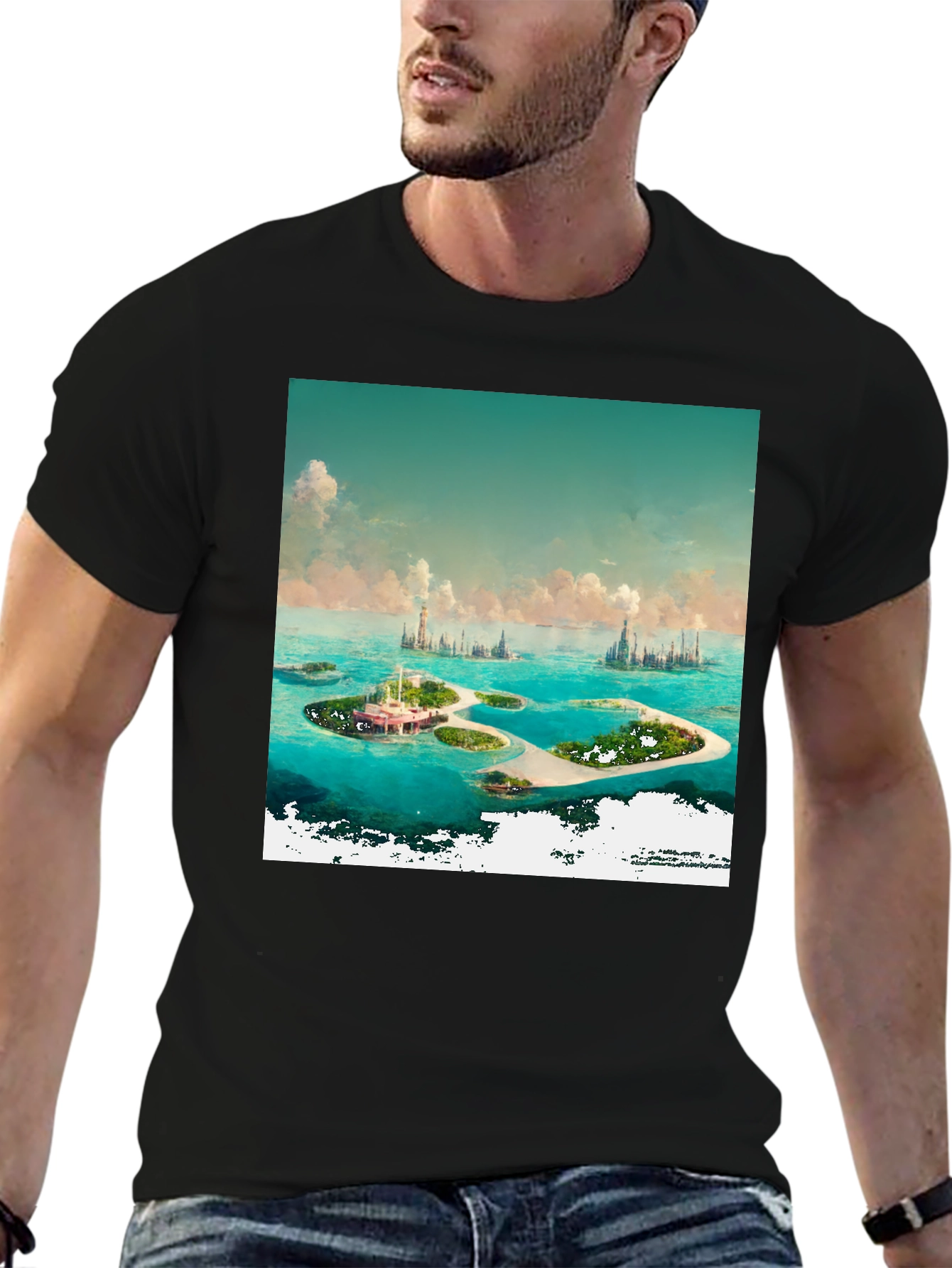 Black Island Paradise Graphic Tee - Coastal Dream view 6