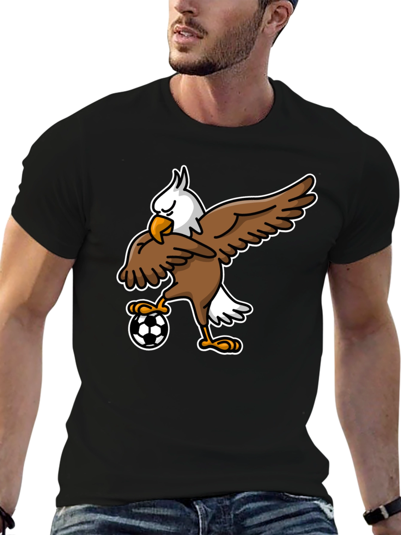 Black Soccer Eagle Graphic Tee - Black view 6