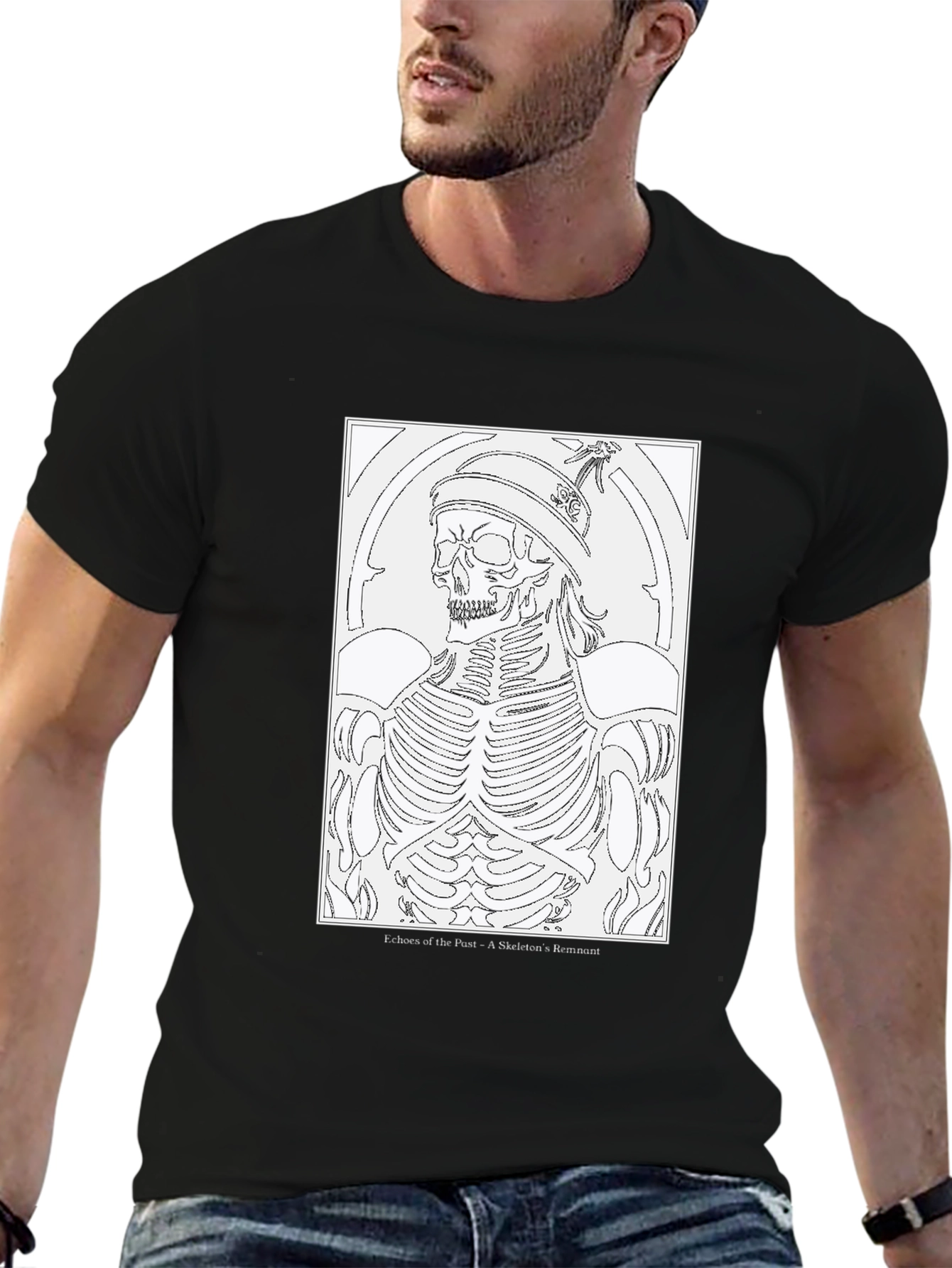 Black Echoes of the Past Skeleton T-Shirt view 6
