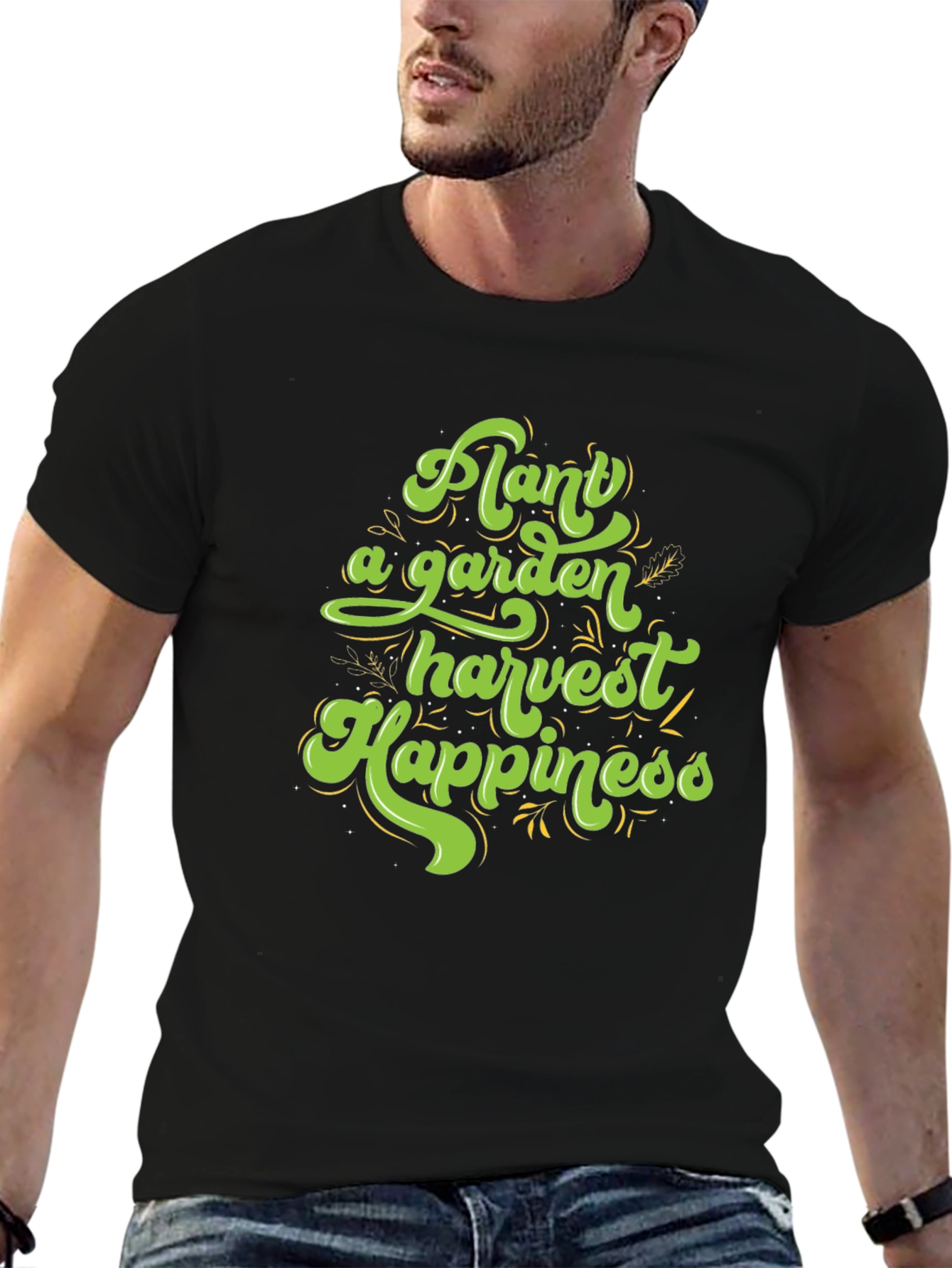 Black Plant a Garden Harvest Happiness Graphic T-Shirt view 6