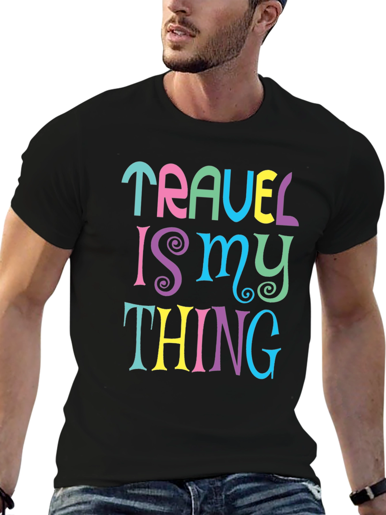 Black Travel is My Thing Graphic T-Shirt view 6