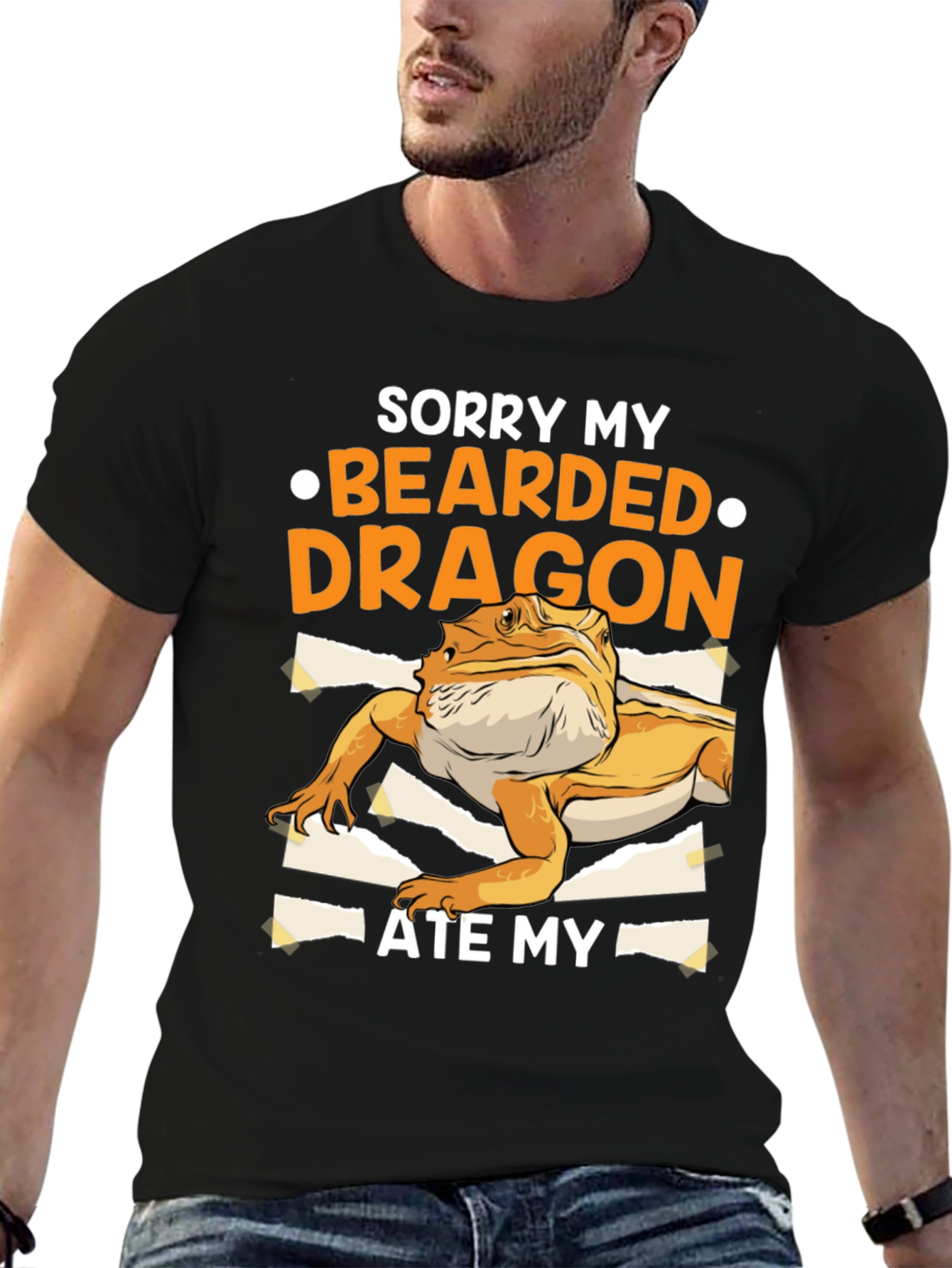 Black Bearded Dragon Ate My Homework T-Shirt Funny Lizard Lover Tee view 6