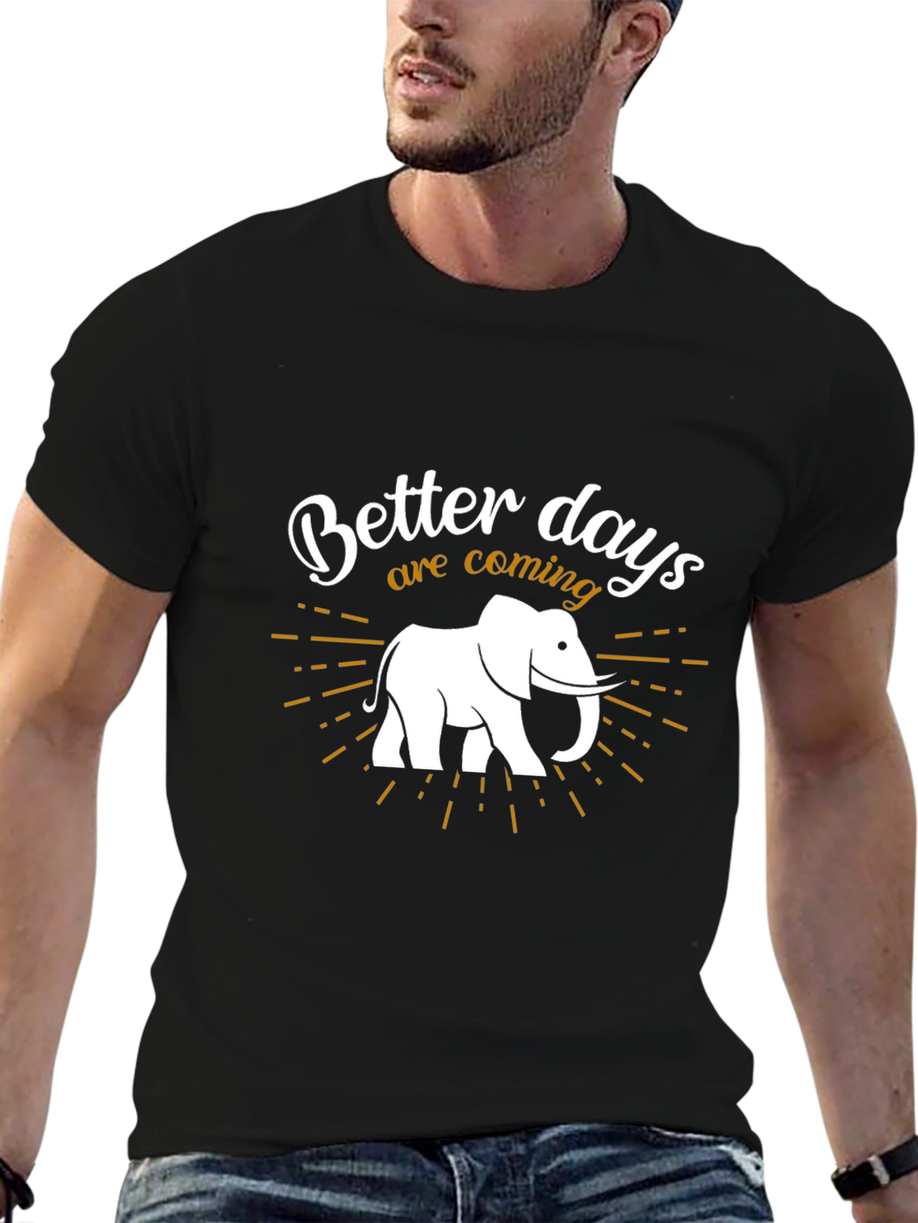 Black Better Days Elephant Graphic Tee - Stylish Comfort view 6