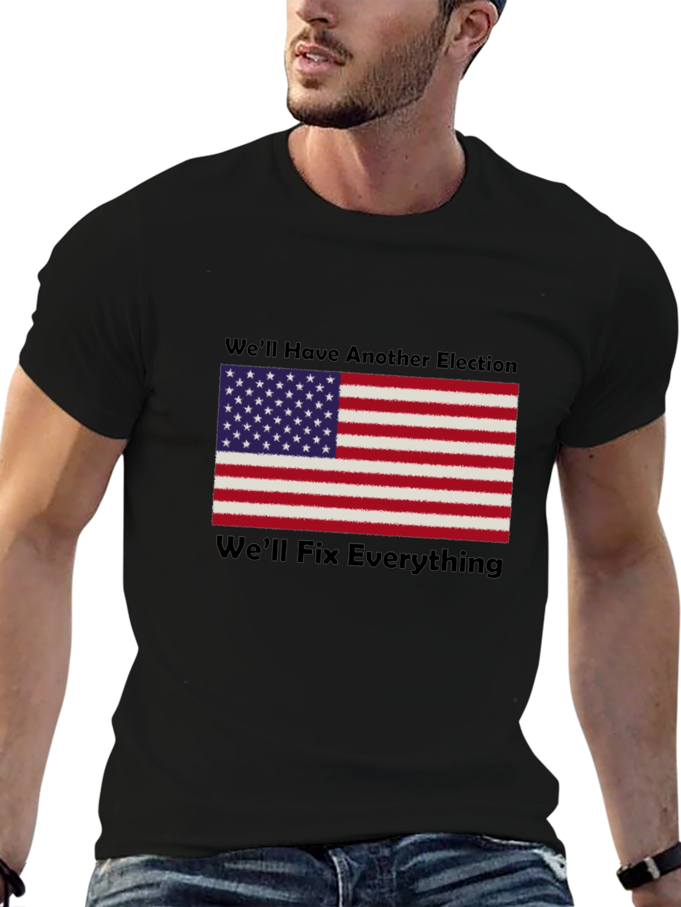 Black Patriotic Election Fix T-Shirt view 6