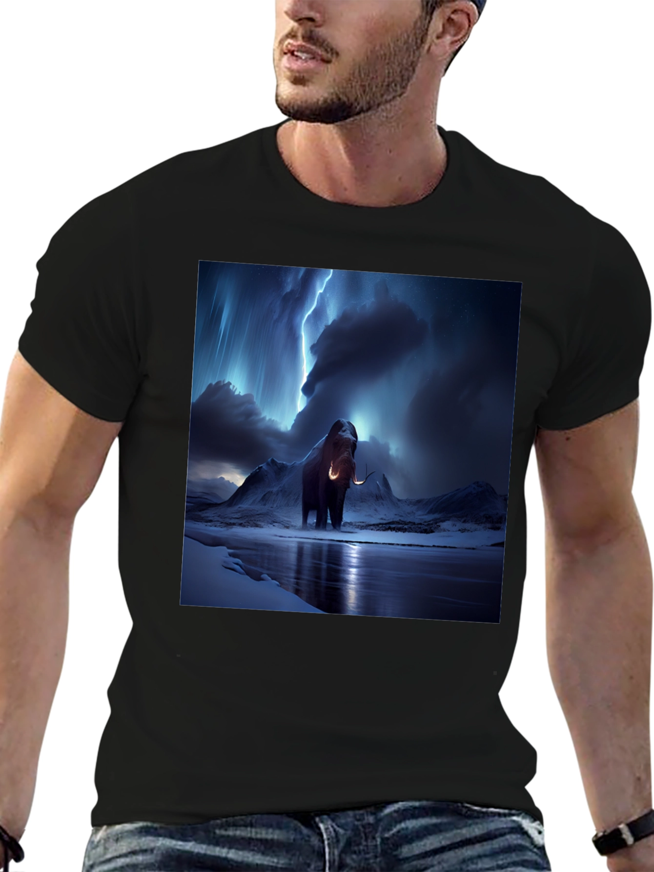Black Mammoth Lightning Black T-Shirt view 6