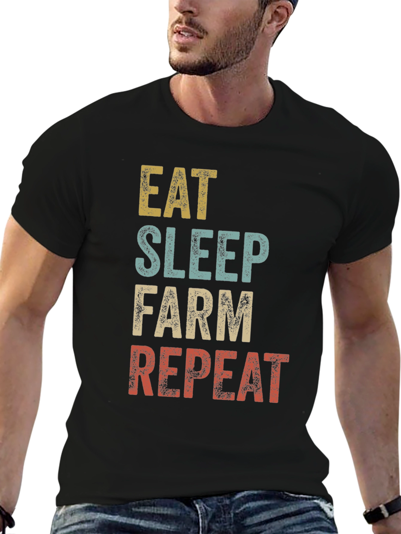 Eat Sleep Farm Repeat Graphic Tee - 6
