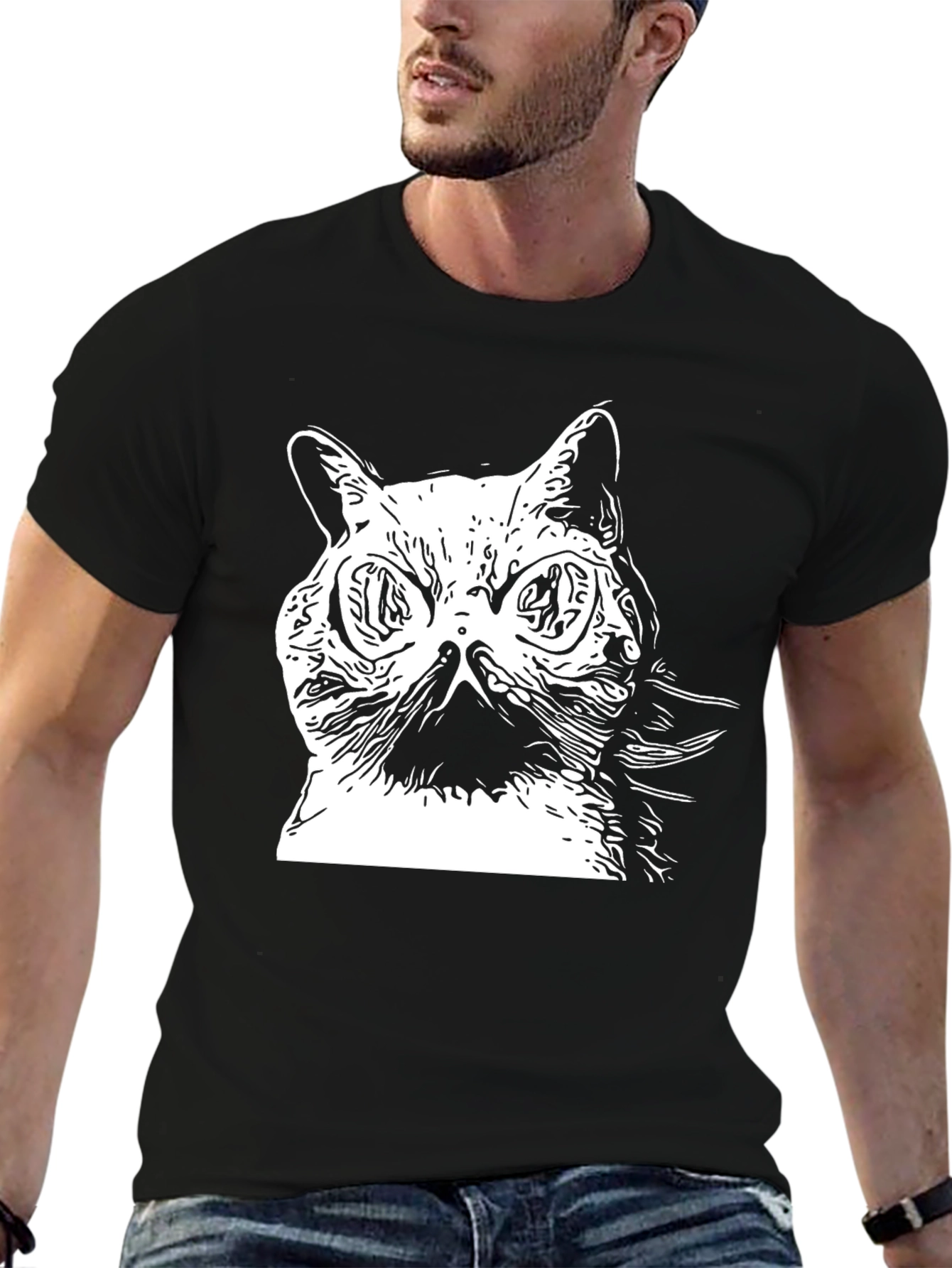 Black Black Cat Graphic T-Shirt view 6
